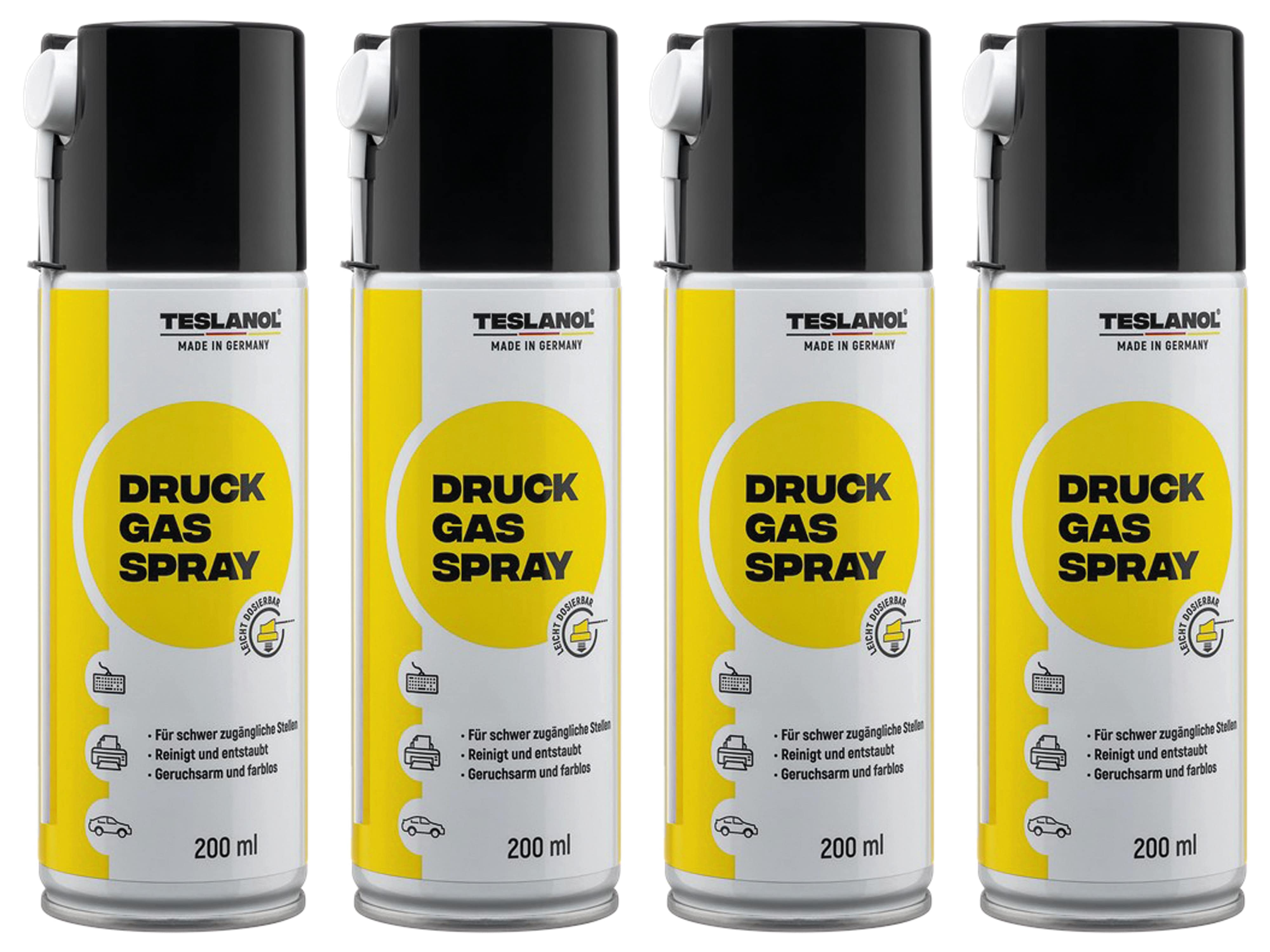 TESLANOL Druckluftspray 26002, 200 ml, 4 Stück