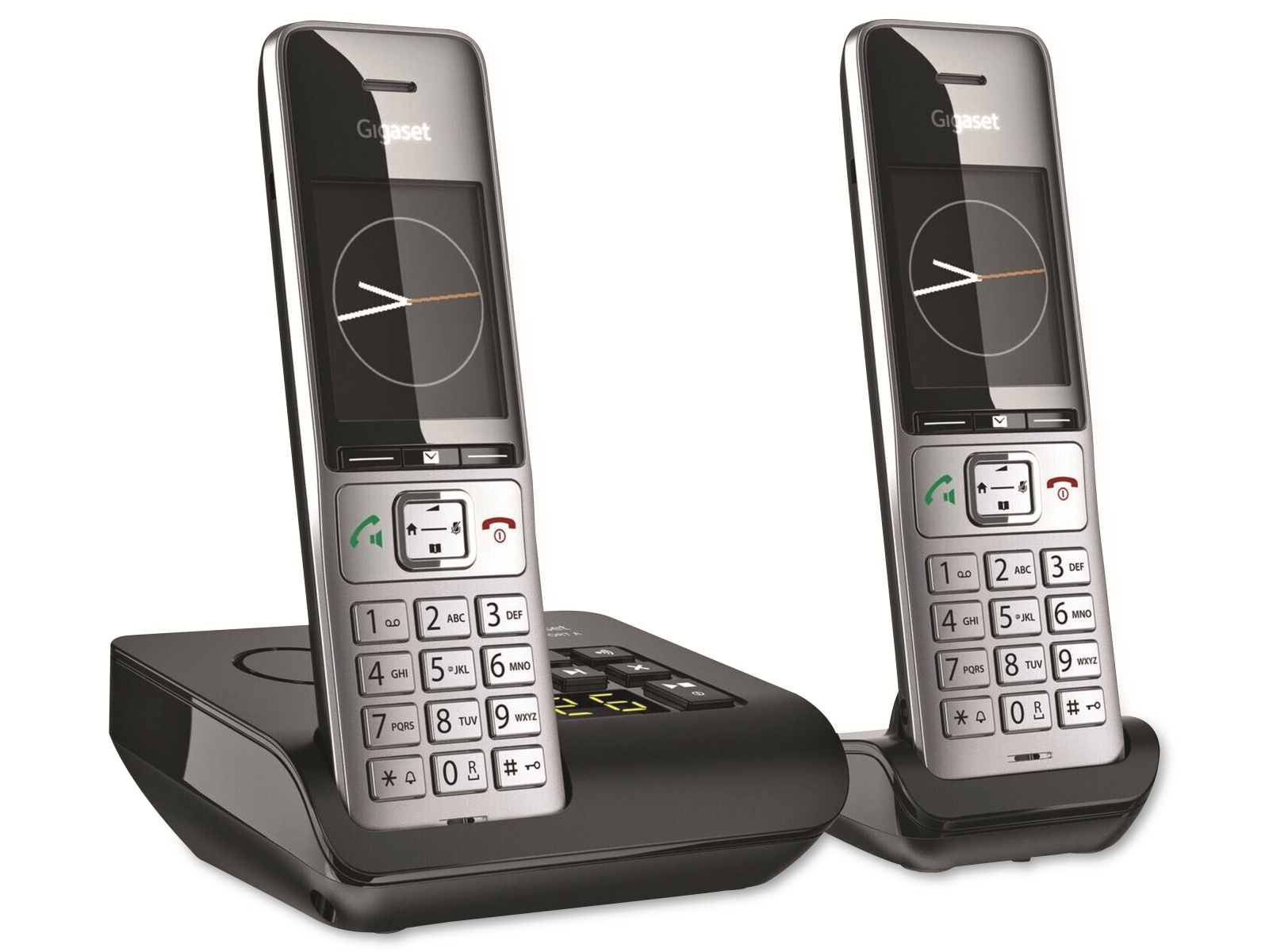 GIGASET Telefon Comfort 500A Duo, silber-schwarz