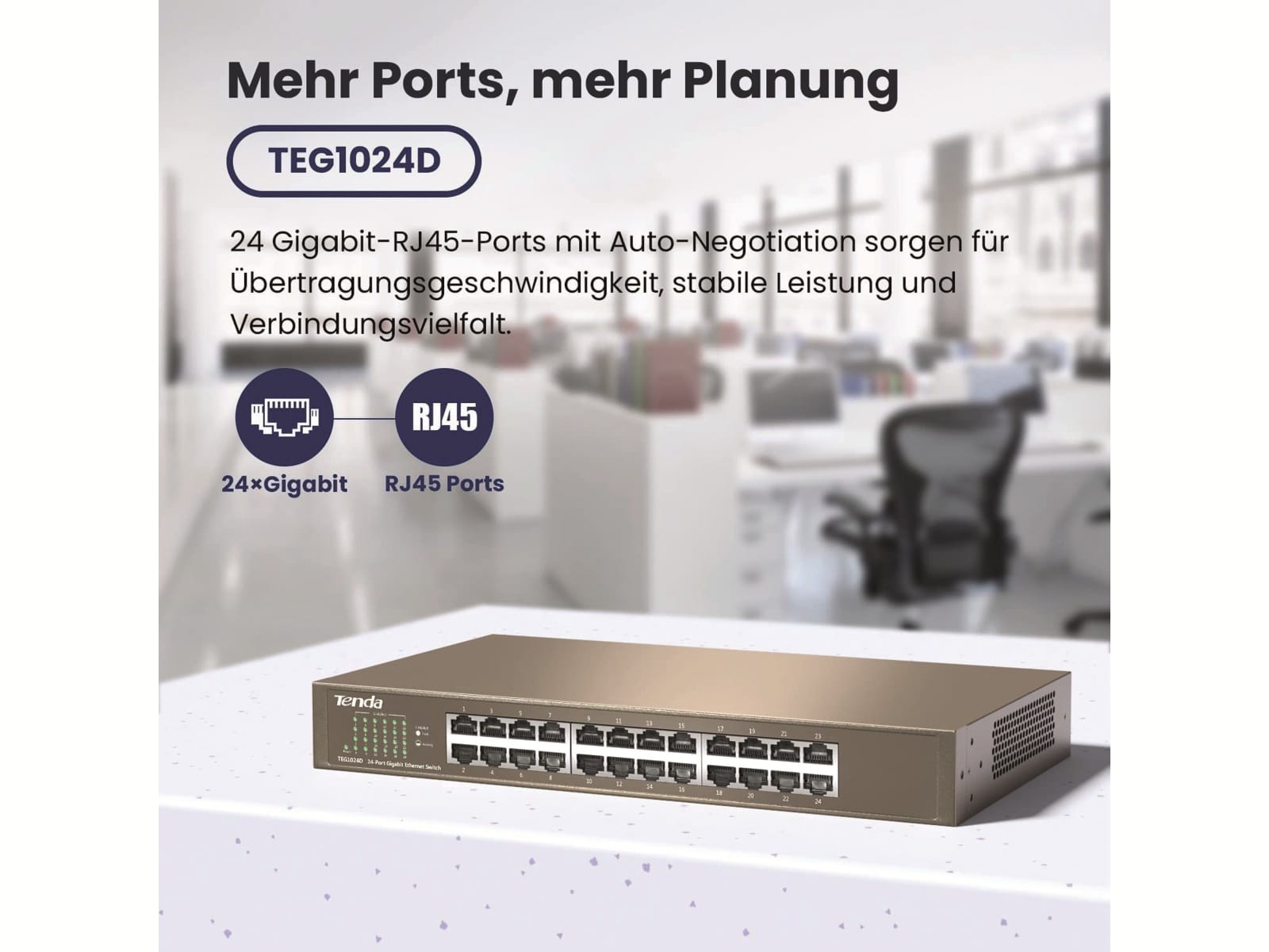 Switch TENDA TEG1024D, 24-port, Gigabit