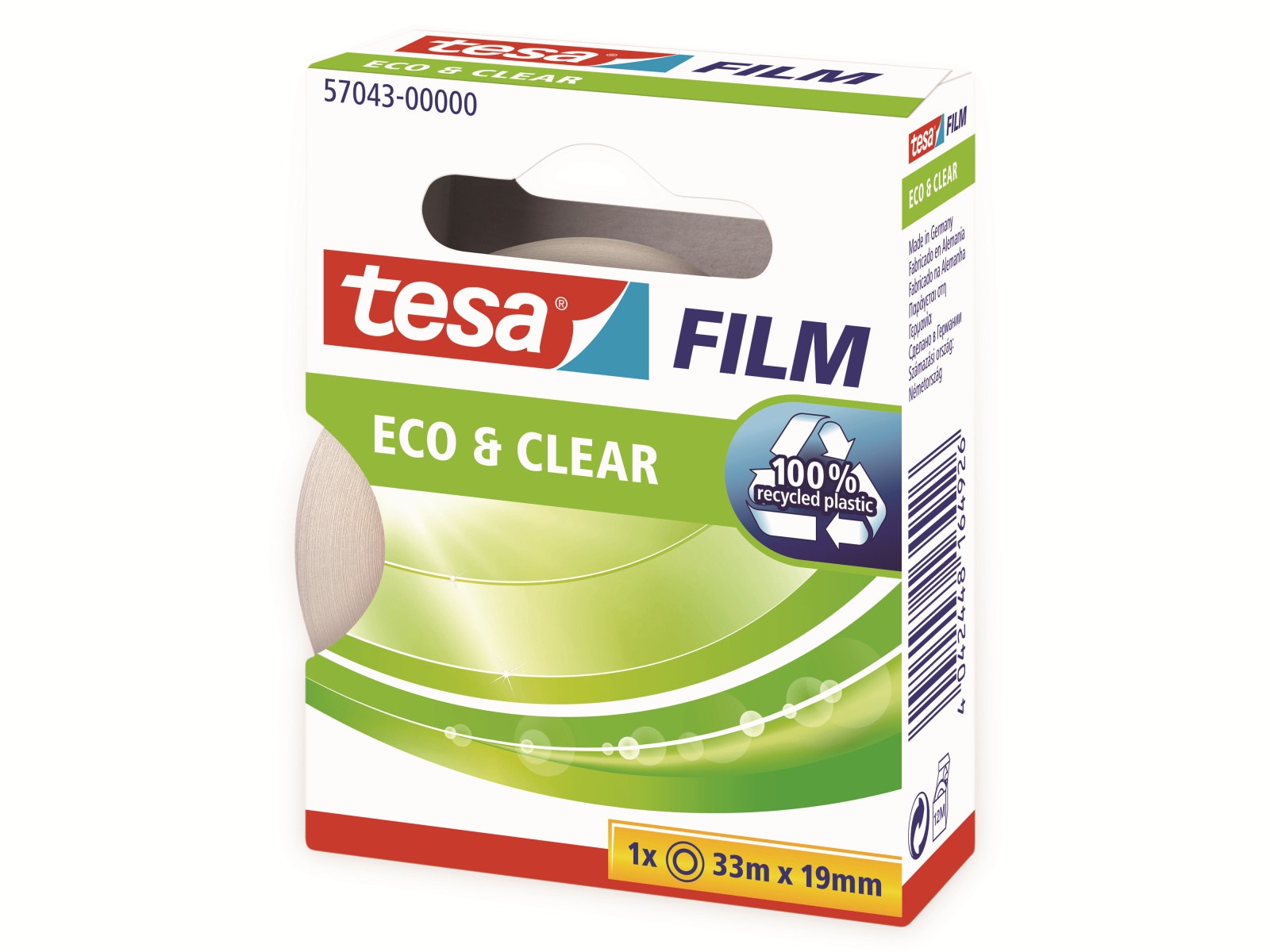 TESA film® eco&clear, 1 Rolle, 33m:19mm, 57043-00000-01