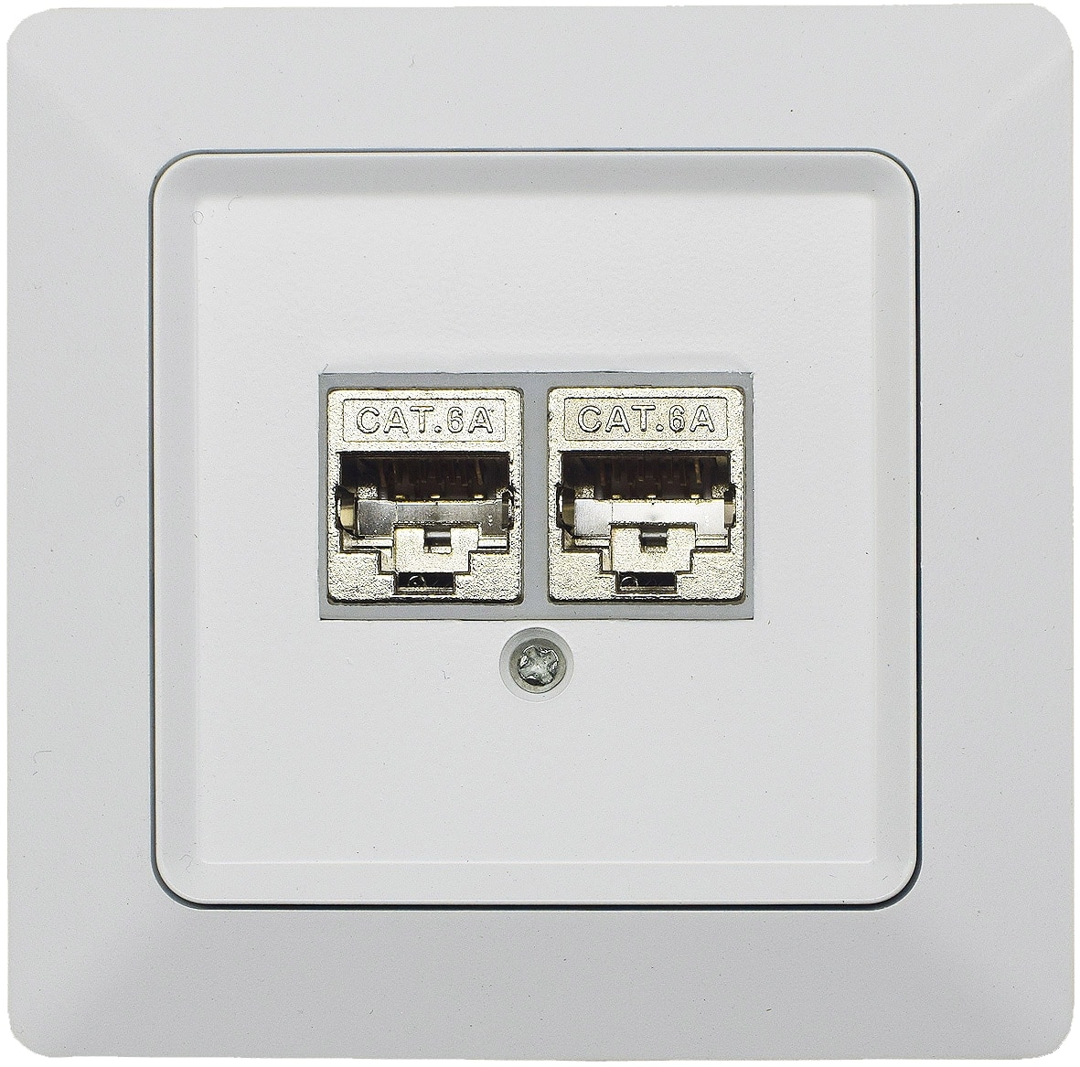 MILOS CAT.6a Netzwerkdose 22782, UP, 2x RJ-45, weiß matt