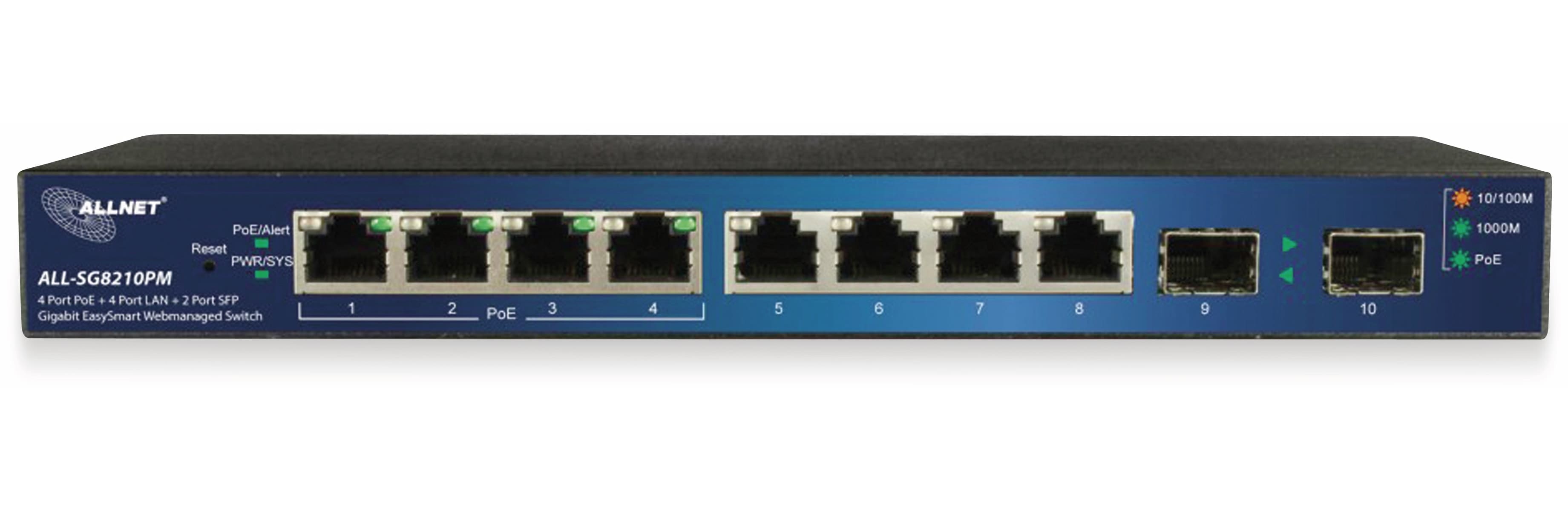 ALLNET Switch ALL-SG8210PM, managed, 8-Port, Gigabit