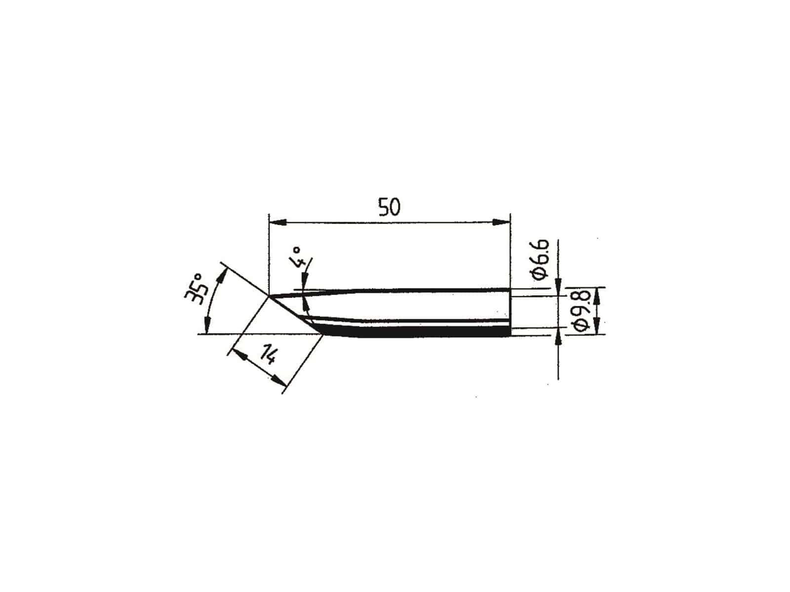 ERSA Lötspitze, 0832GDLF/SB, angeschrägt, gerade, 14,00 mm