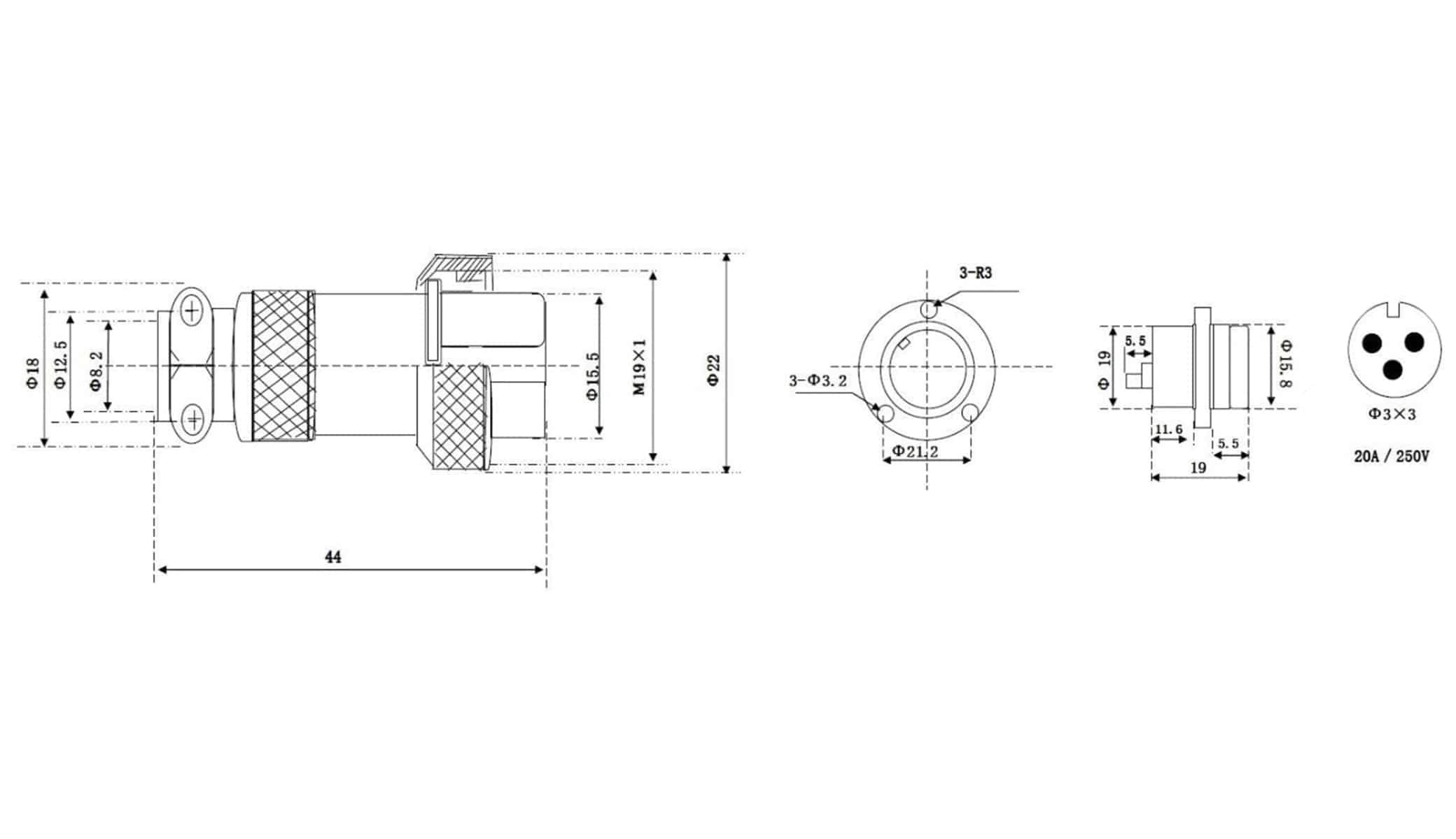 Polklemme, M8, 100 A, schwarz