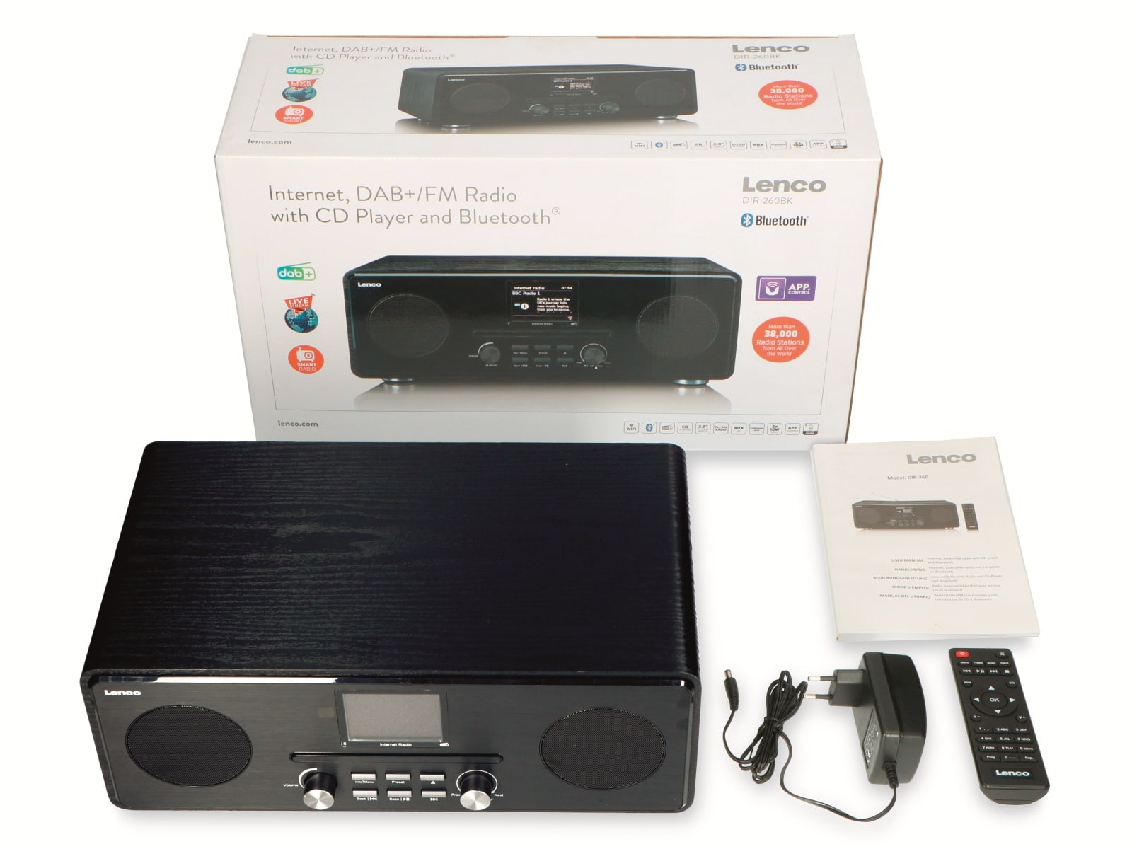 LENCO Internetradio DIR-260BK, DAB+/FM, CD-Player, Bluetooth, schwarz