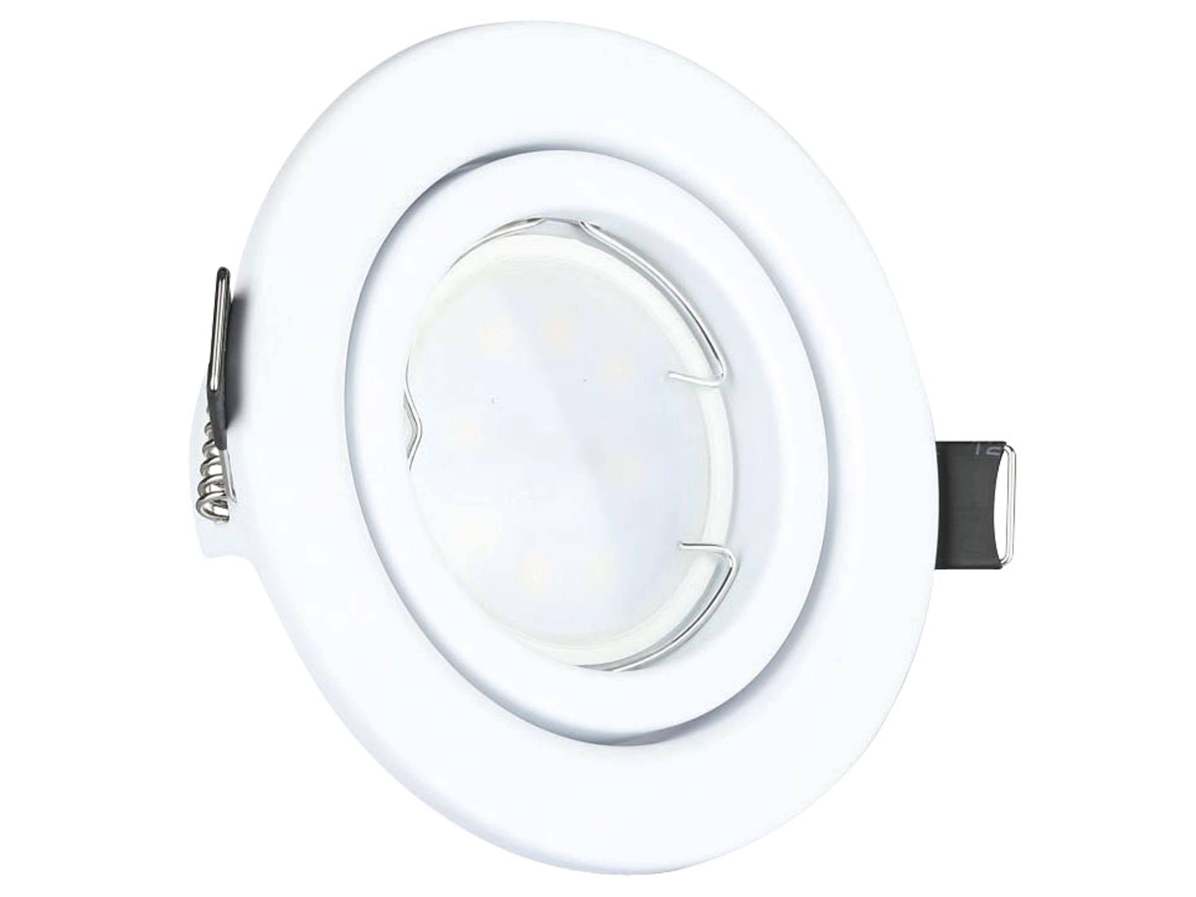 V-TAC LED-Einbauleuchten Set VT 3333 (8881), GU10, EEK:F, 5W, 400lm, 3000K, weiß, 3 Stück