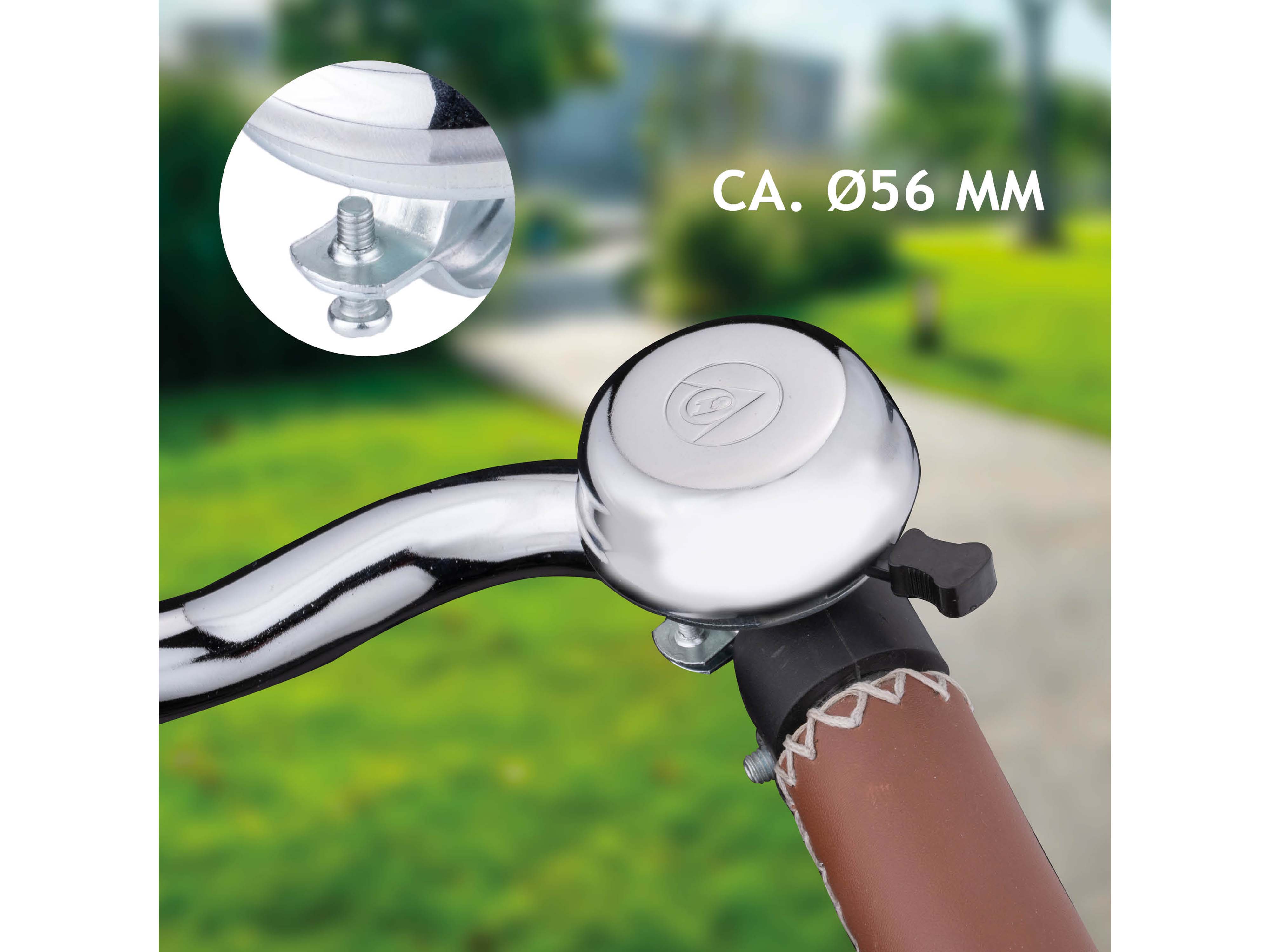 DUNLOP Fahrrad-Glocke, 56 mm, silber