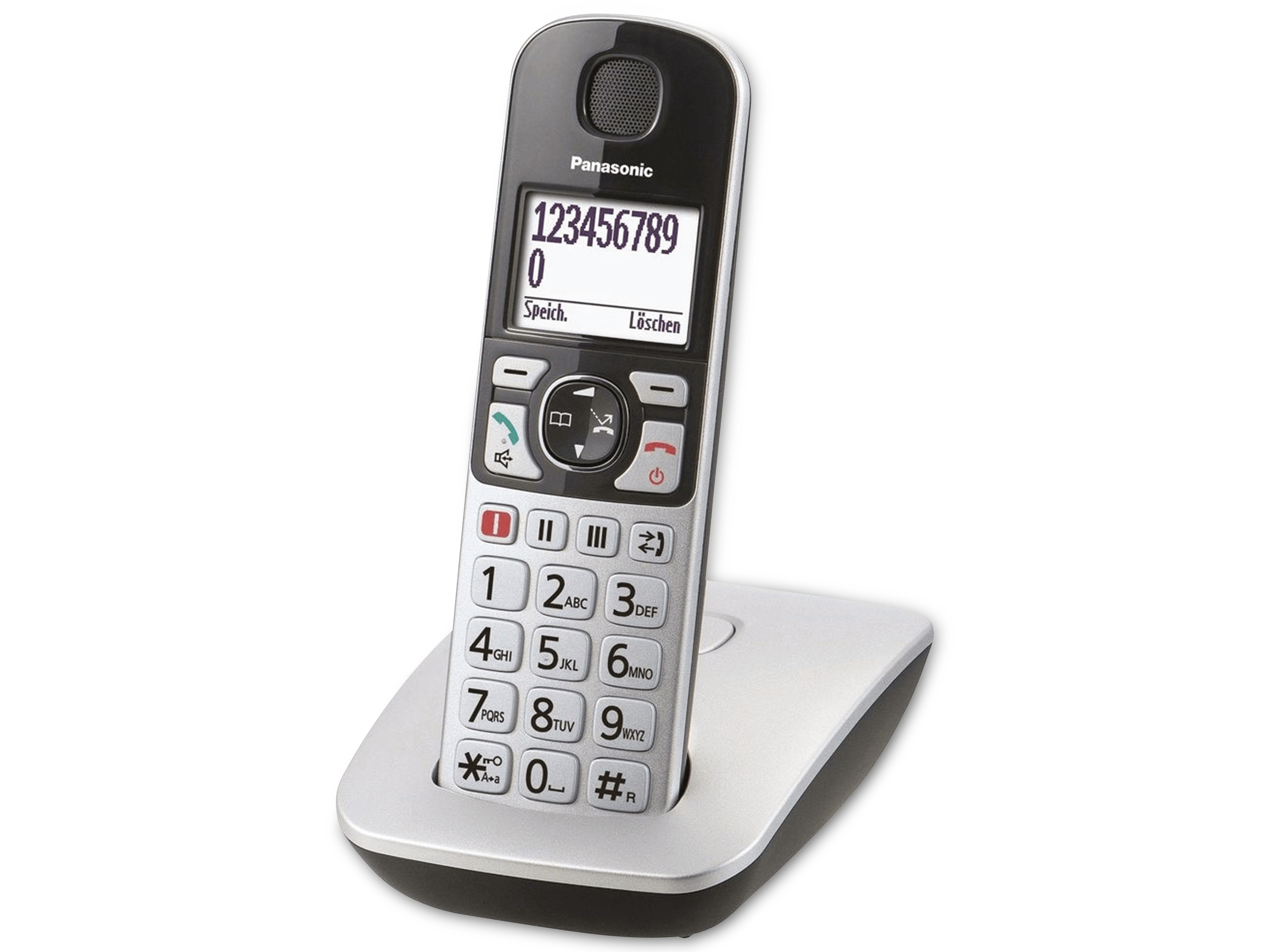 PANASONIC DECT-Telefon KX-TGE510GS, Großtasten, silber