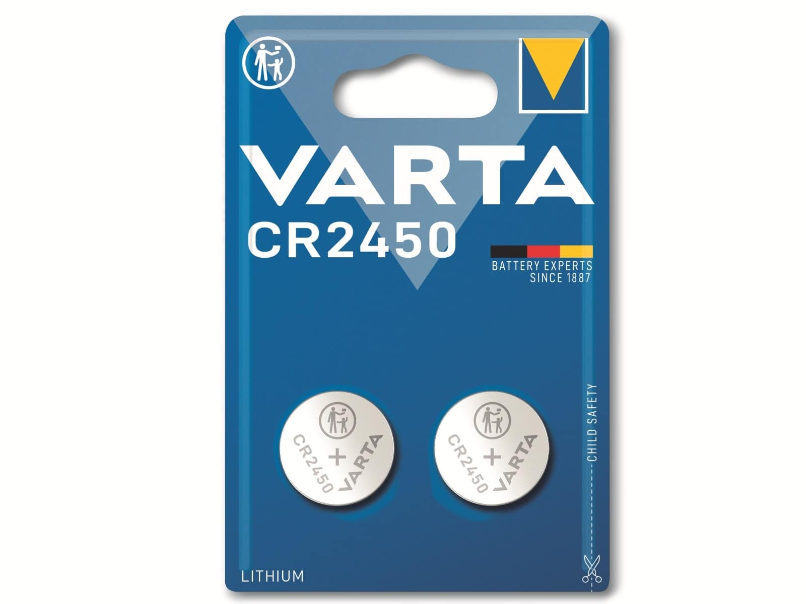 VARTA Knopfzelle Lithium, CR2450, 3V 2 Stück