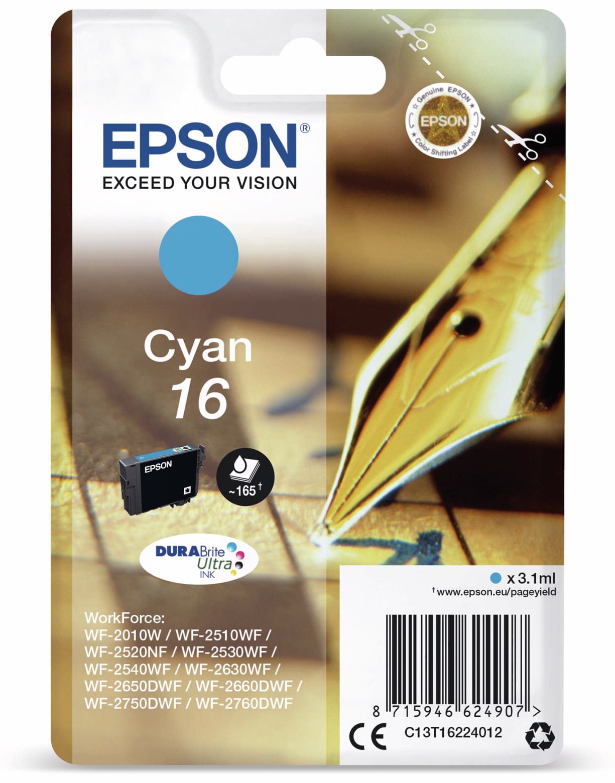 Epson Tintenpatrone 16, cyan