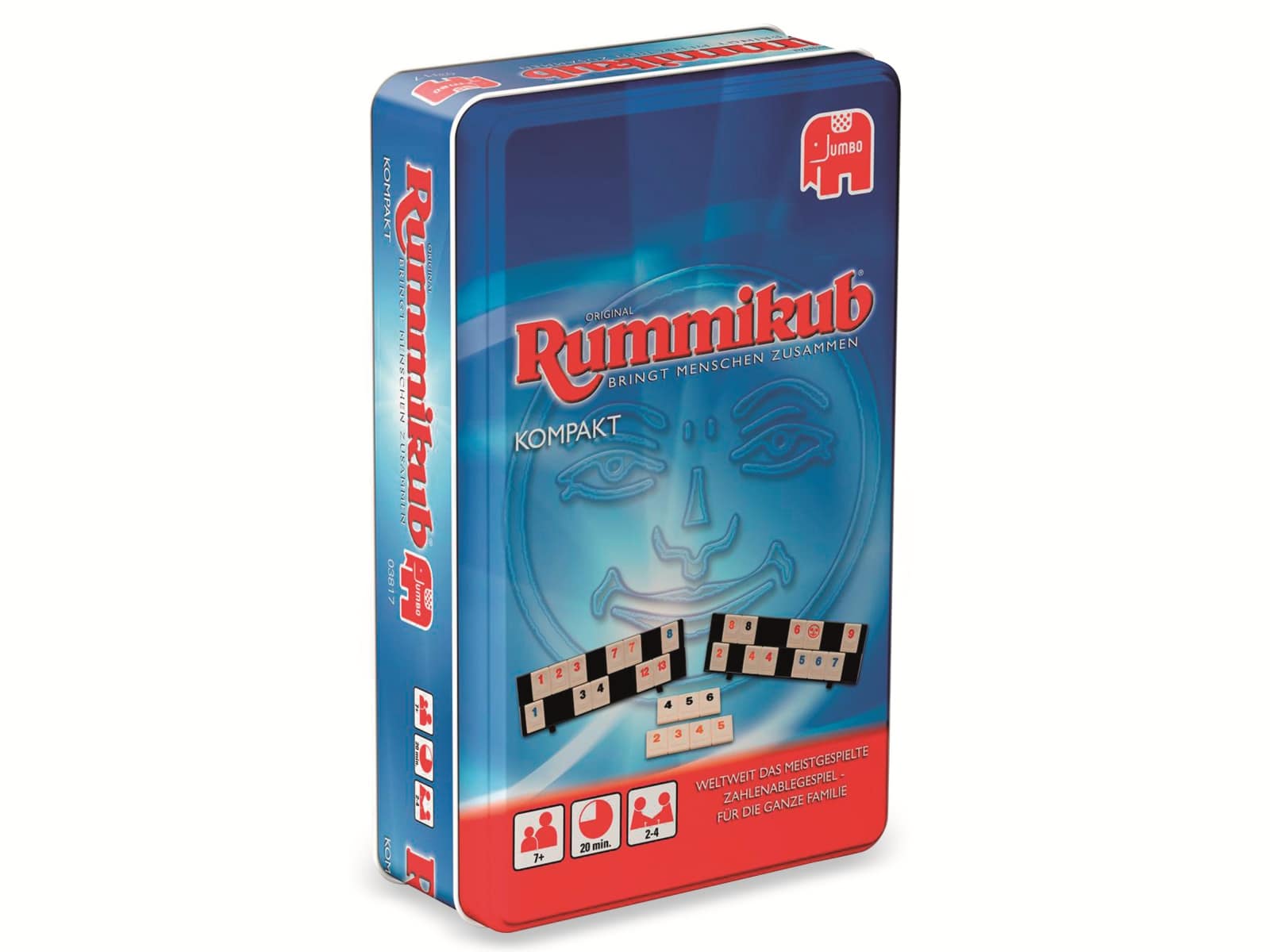 JUMBO Spiele Familienspiel, 3817, Original Rummikub Kompakt in Metalldose