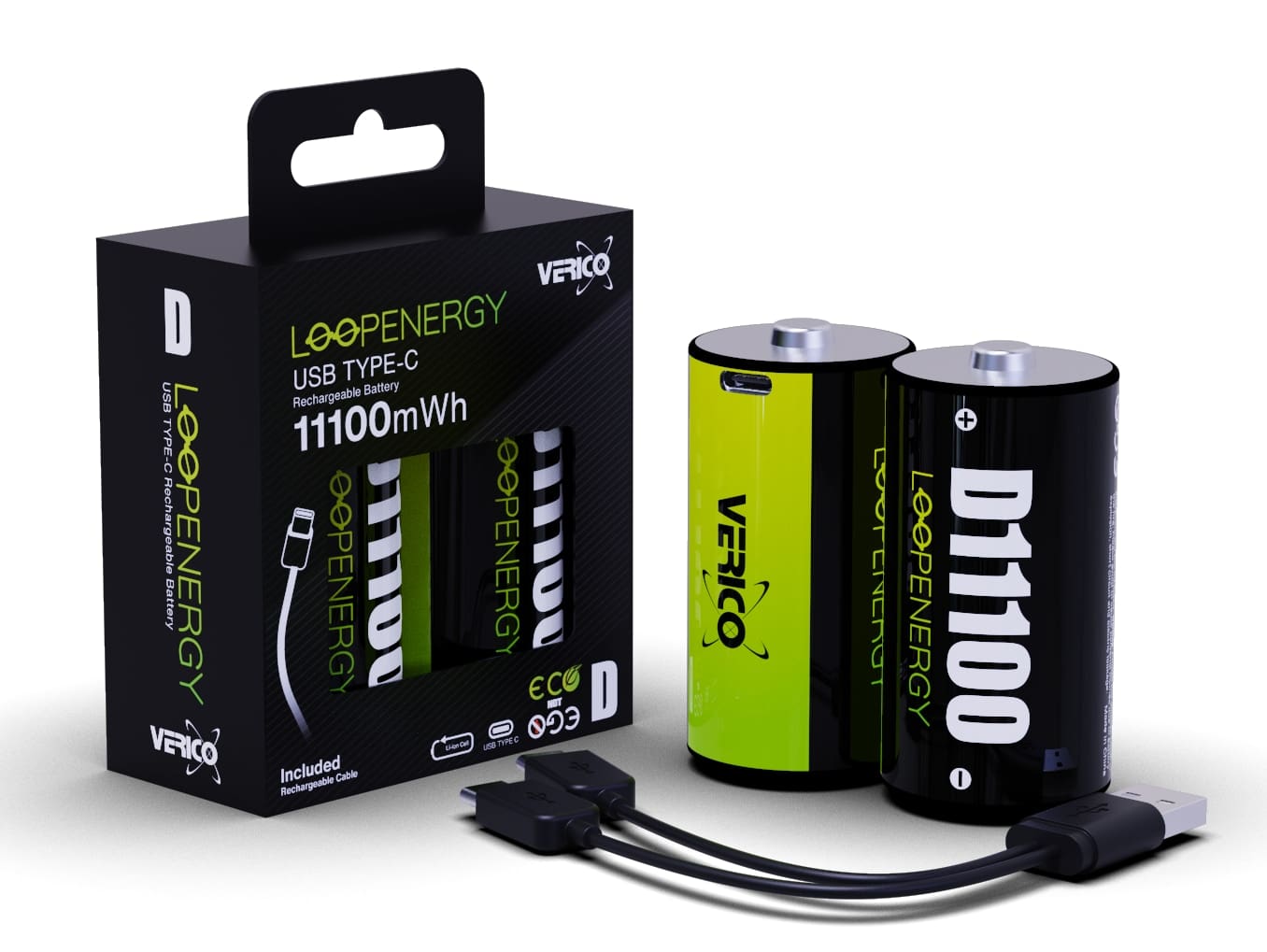 VERICO Li-Ion-Akku LoopEnergy D/Mono 7.400 mAh 2 Stück