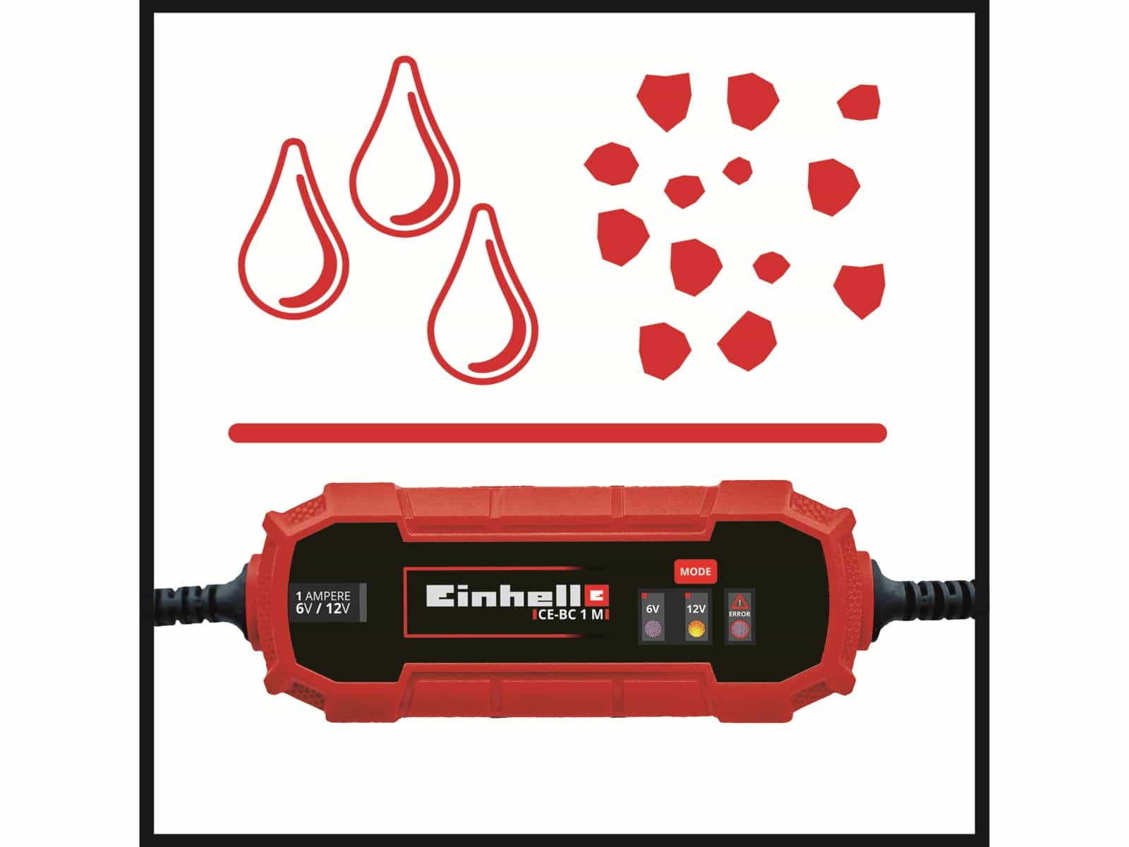 EINHELL Batterie-Ladegerät CE-BC 1 M, 6/12 V