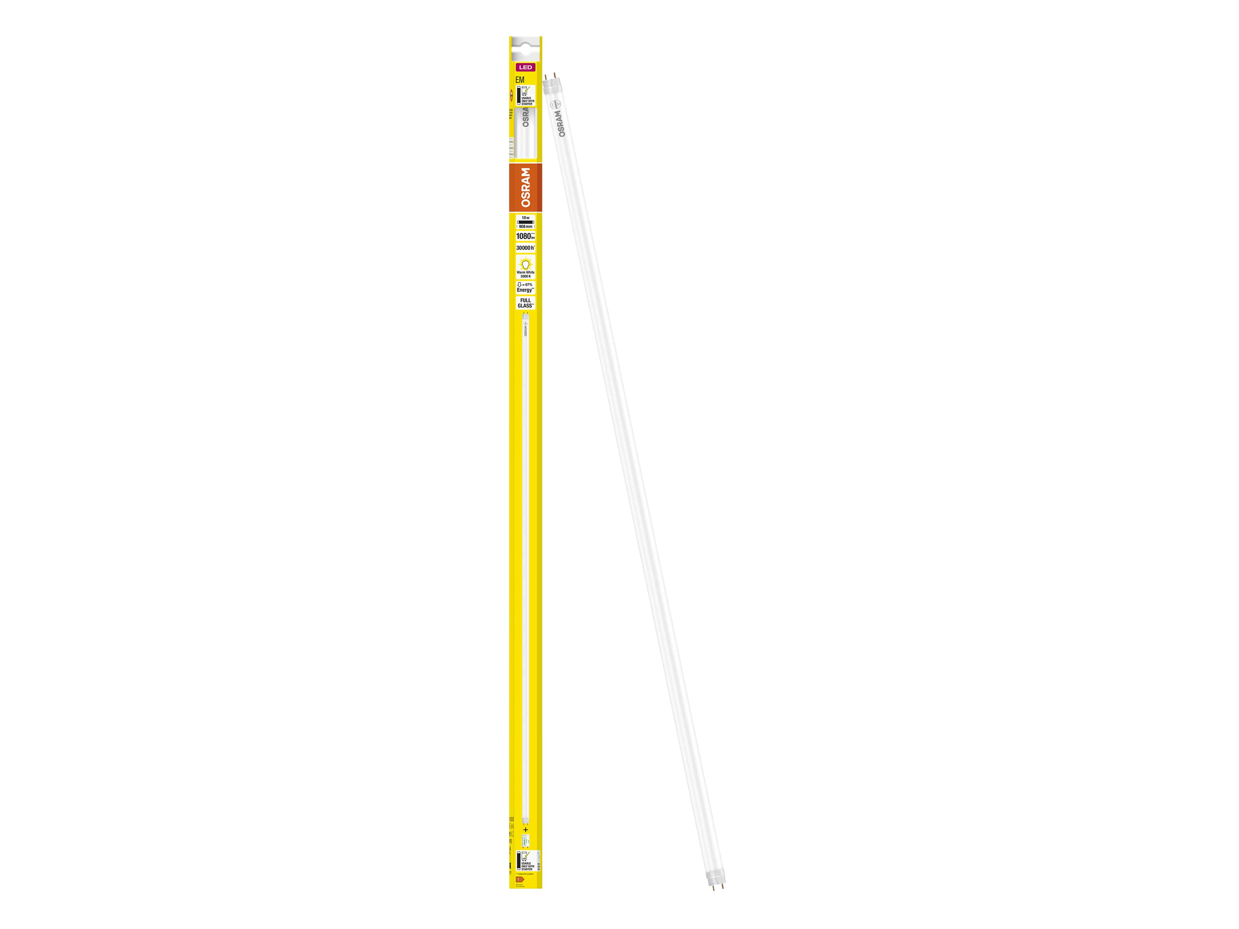 OSRAM LED-Röhre, T8, 900mm, G13, EEK: F, 10W, 1080lm, 3000K