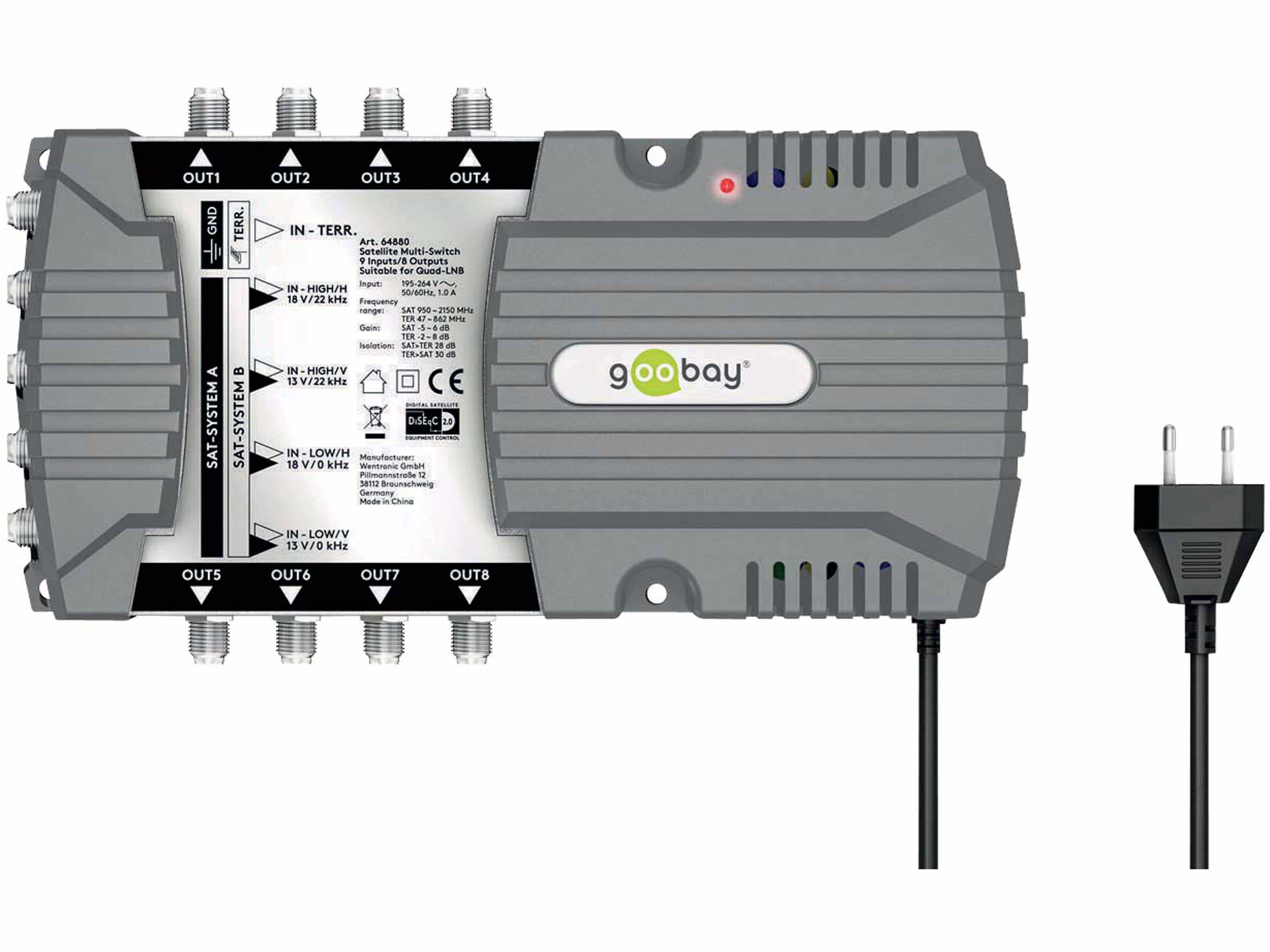 GOOBAY SAT-Multischalter 64880, 9/8