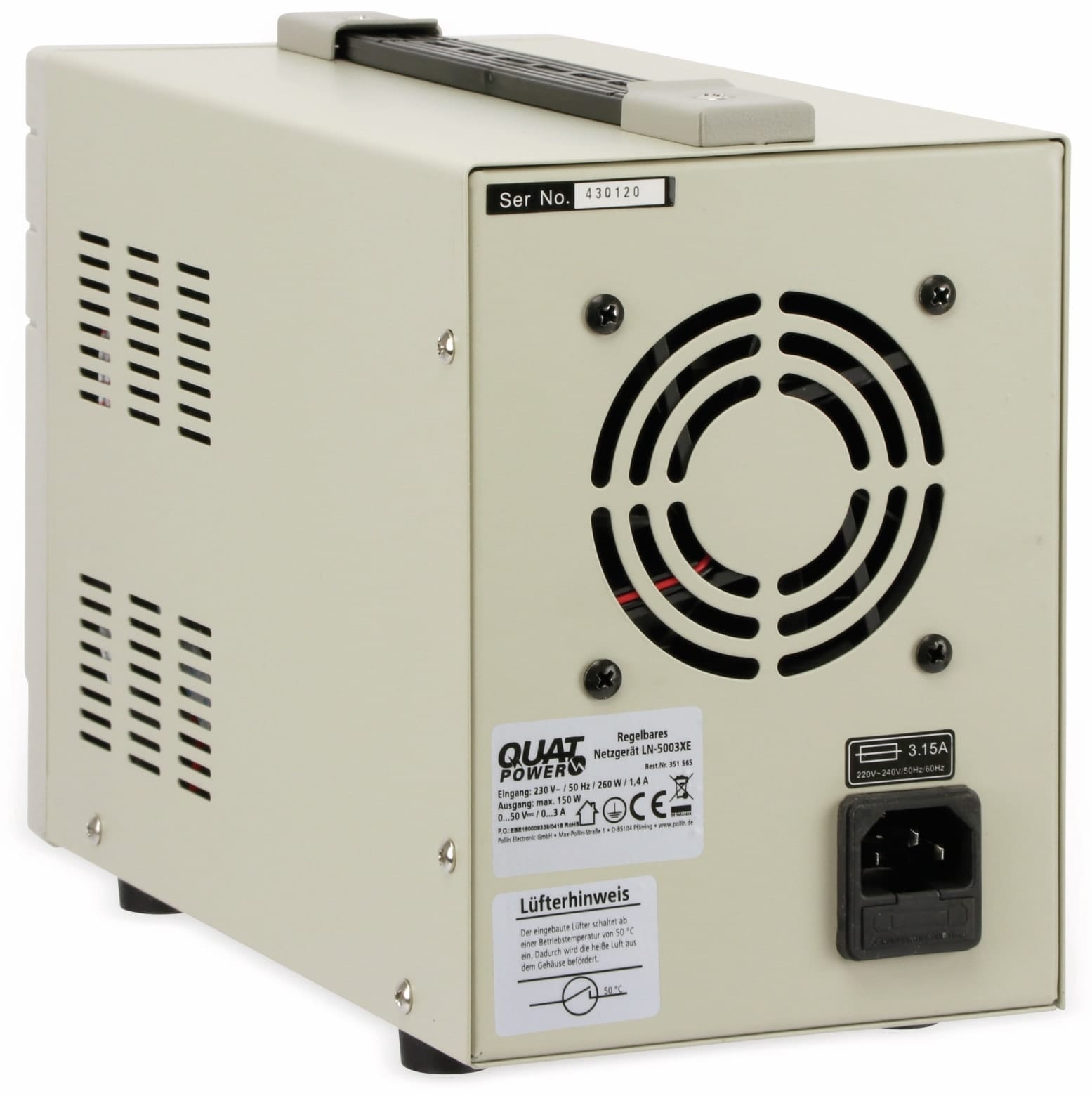 QUATPOWER Labornetzgerät LN-5003XE, 0...50 V-, 0...3 A