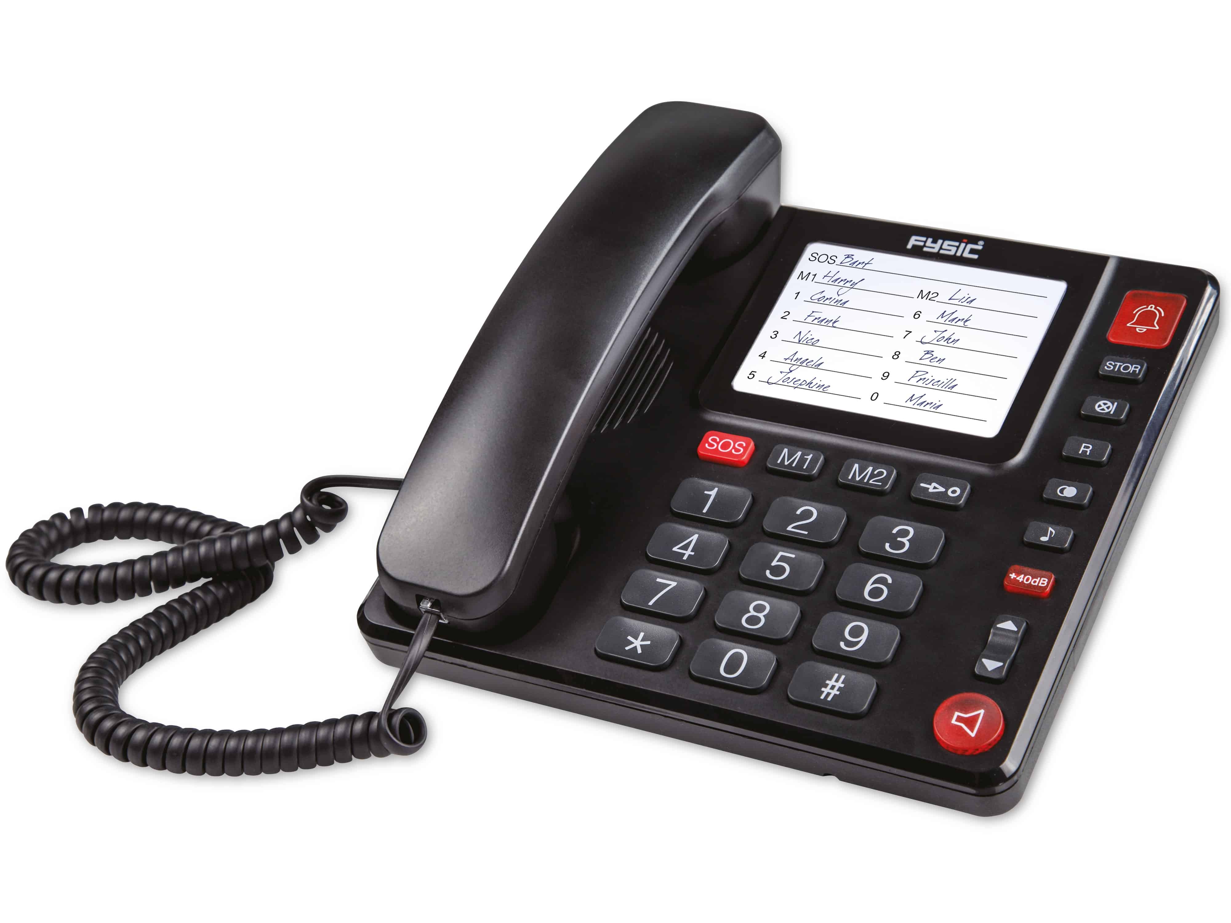 FYSIC Großtasten-Telefon FX-3920, schwarz