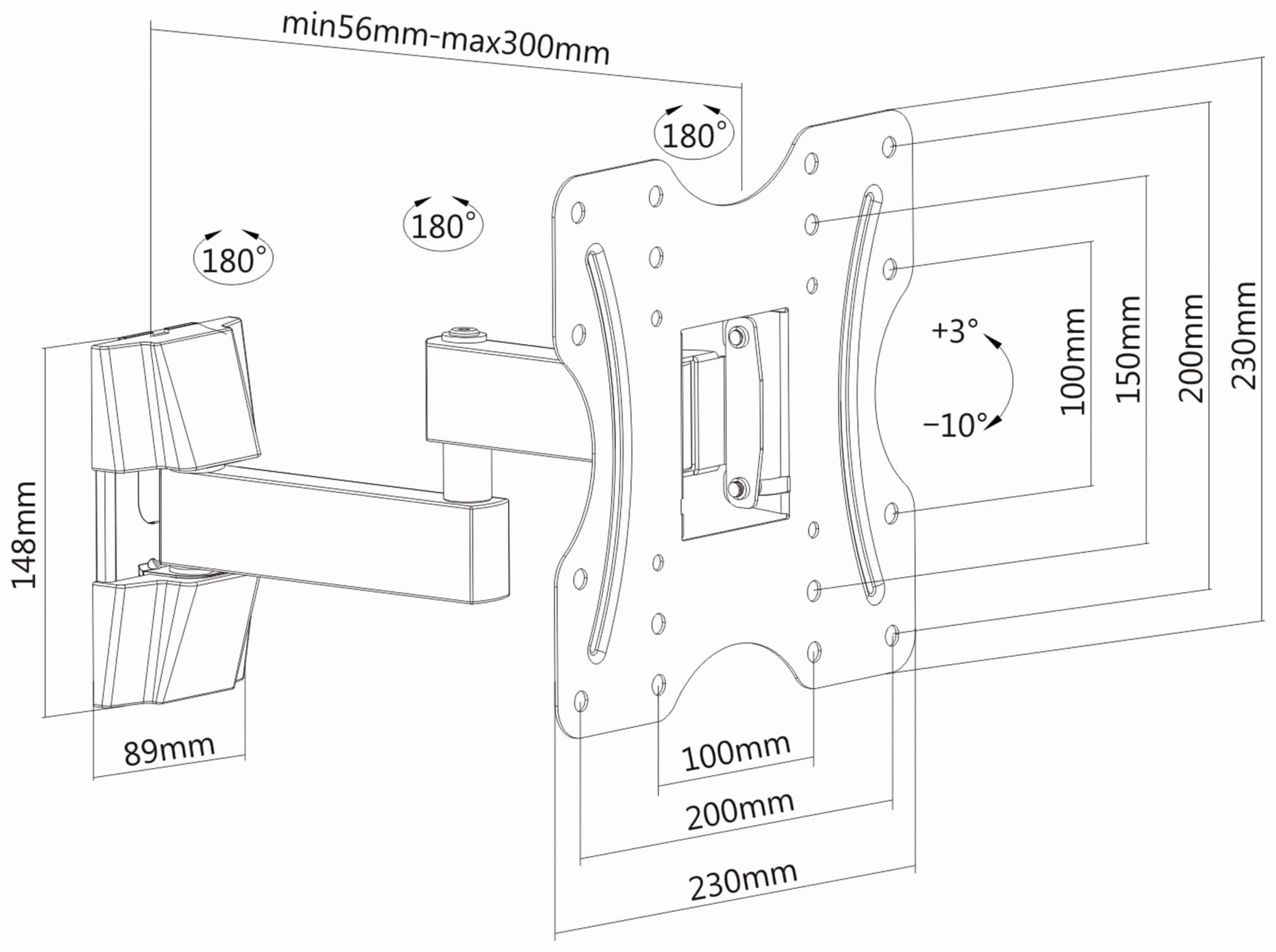 PUREMOUNTS TV-Wandhalter PM-FM11-200, VESA 200x200mm