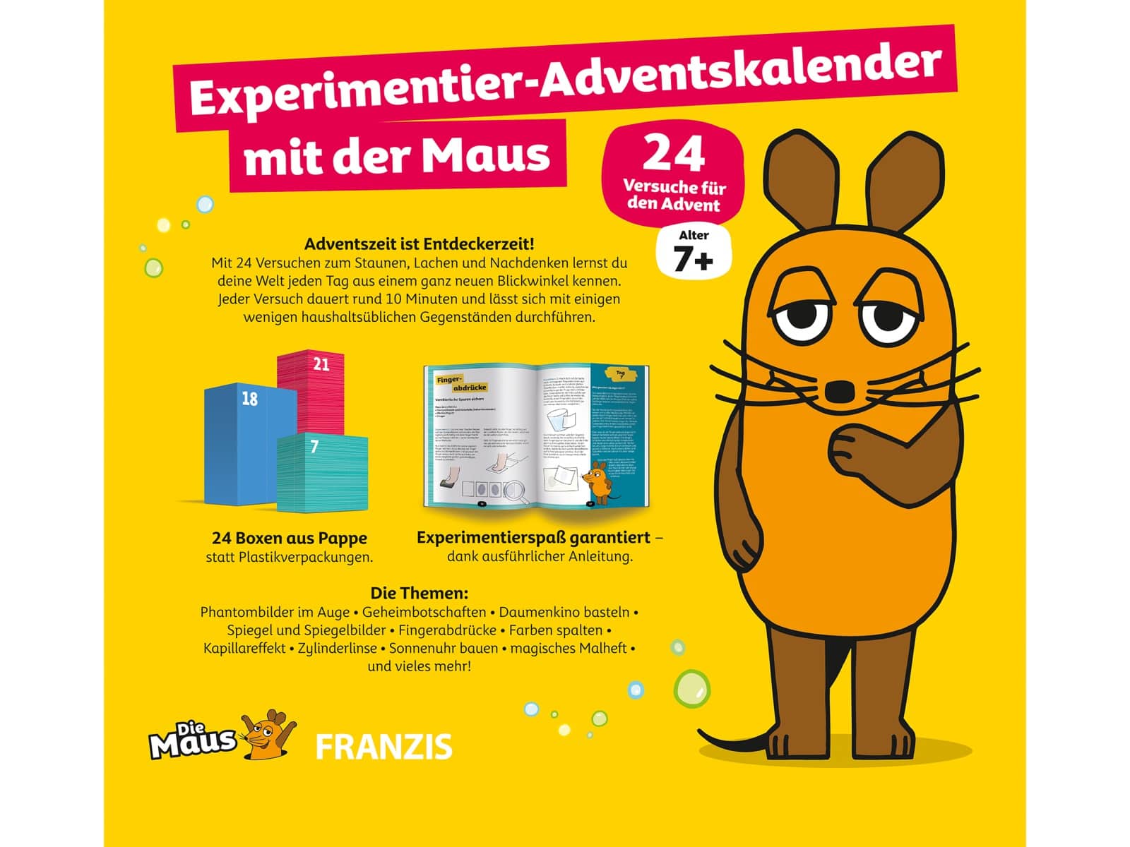 FRANZIS, Experimentier-Adventskalender mit der Maus