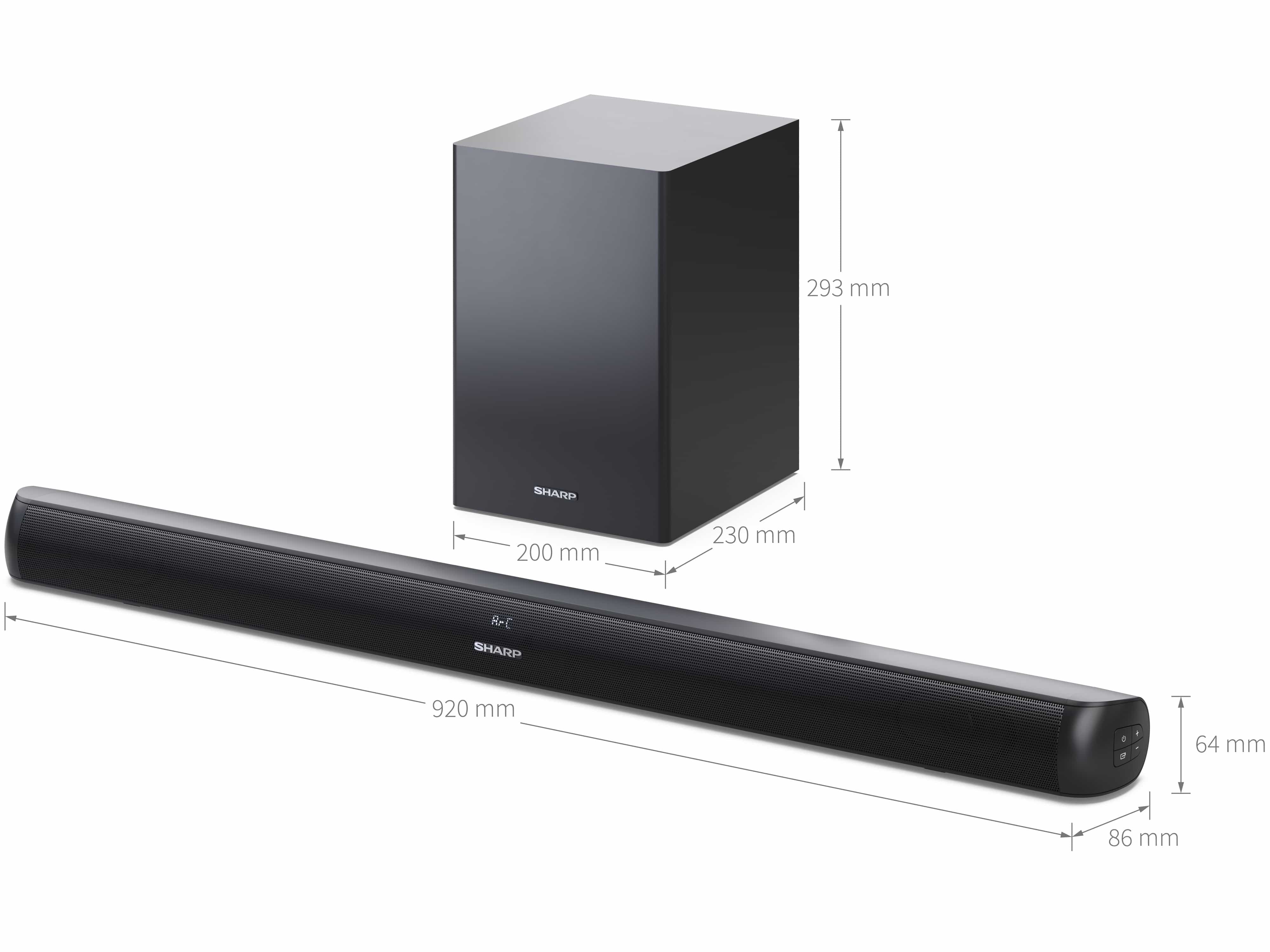 SHARP Soundbar-System HT-SBW202, Subwoofer, Bluetooth, HDMI, 200 W