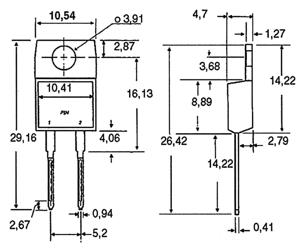 MBR 1045, Schottkydiode, 45 V, 10 A,  TO220