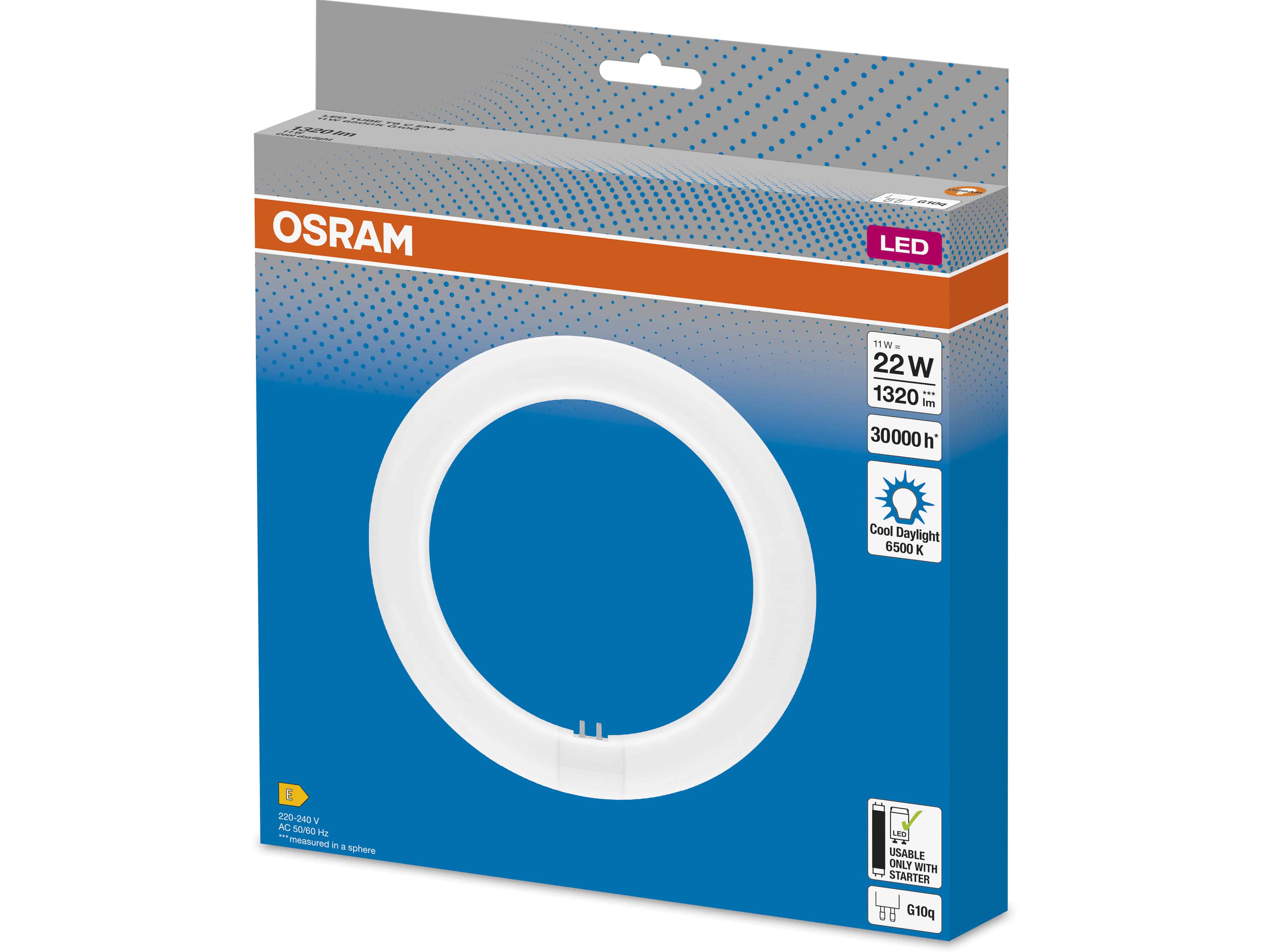 OSRAM LED-Röhre T9, Ringform, G10q, EEK: E, 11W, 1320lm, 6500K