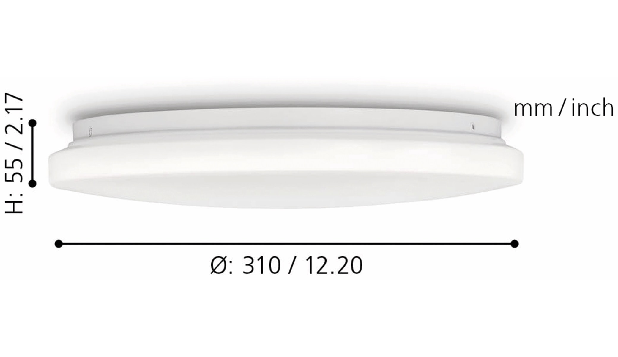 EGLO LED-Deckenleuchte POGLIOLA, 18W, 1650 lm, 3000K, 310 mm