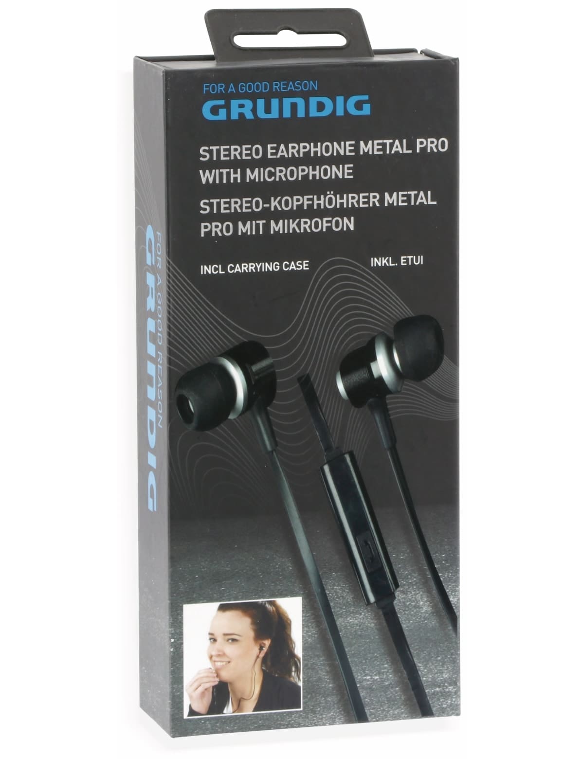 GRUNDIG In-Ear Headset mit Flachkabel 86351, schwarz