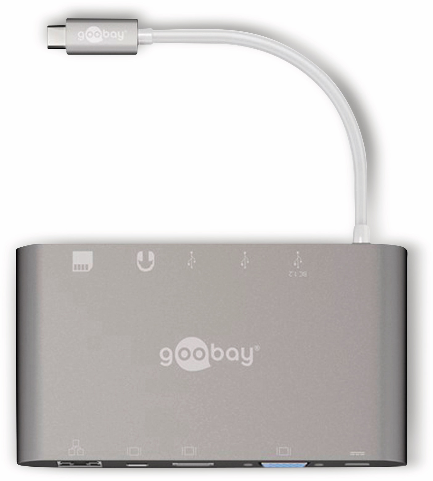 GOOBAY USB-C Multiport-Adapter 62113, Multidock, Aluminium, silber