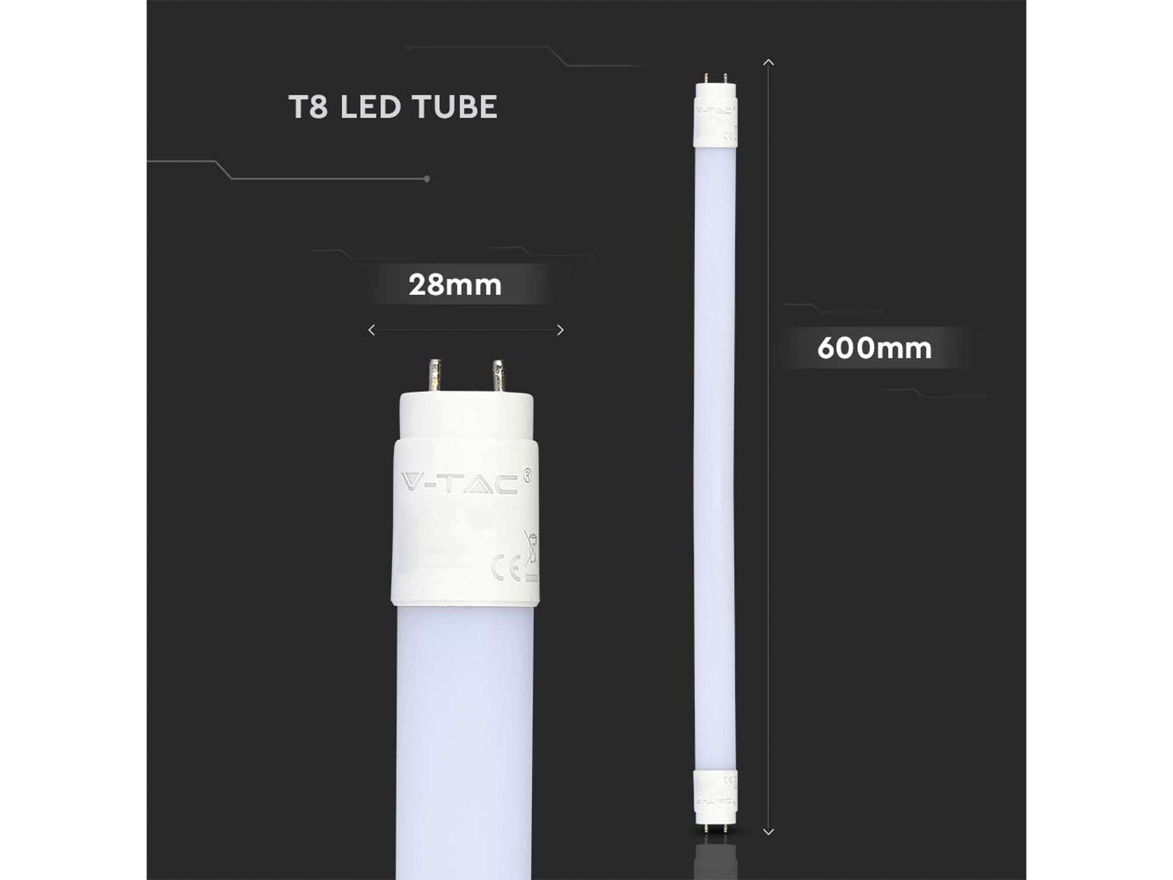V-TAC LED-Röhre VT-6072, G13, EEK: F, 9W, 850lm, 6500K, 600mm