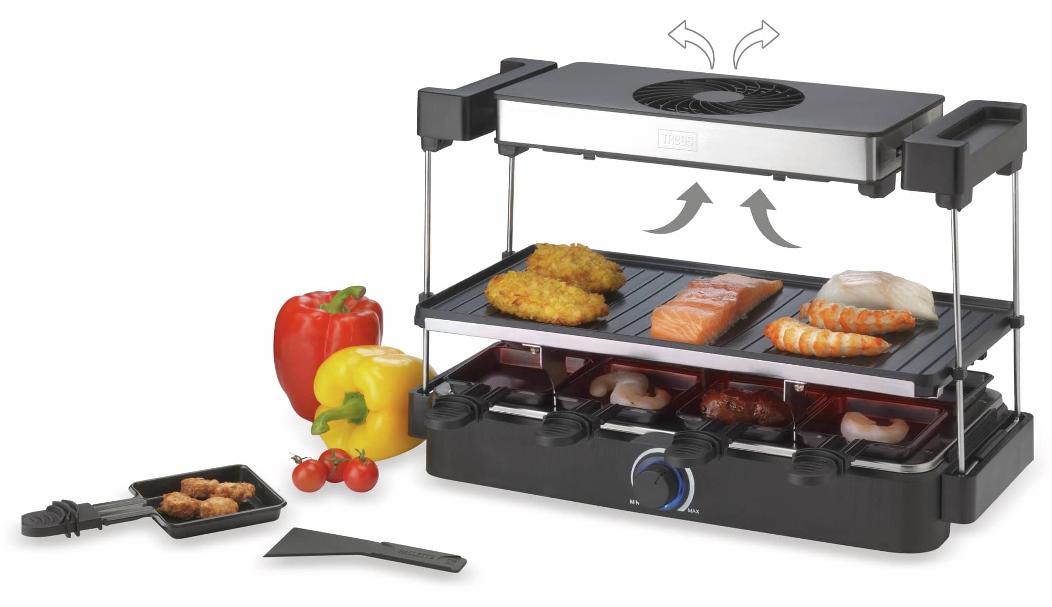 TREBS Gourmetgrill & Raclette 15110, 1200 W, 8 Personen