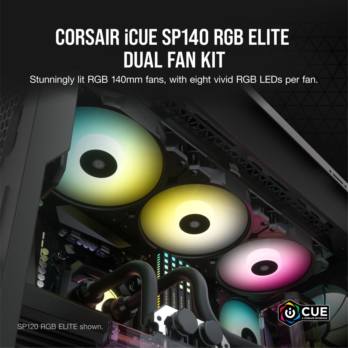 CORSAIR System Schrank-Gebläseset iCUE SP140 RGB ELITE 