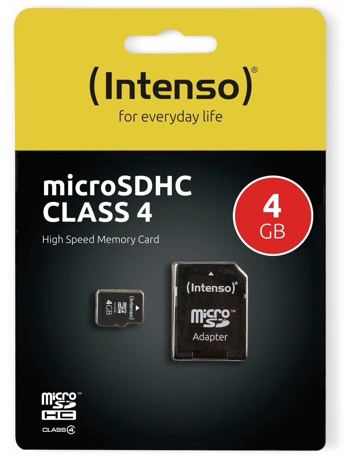 INTENSO MicroSDHC Card, 4 GB,