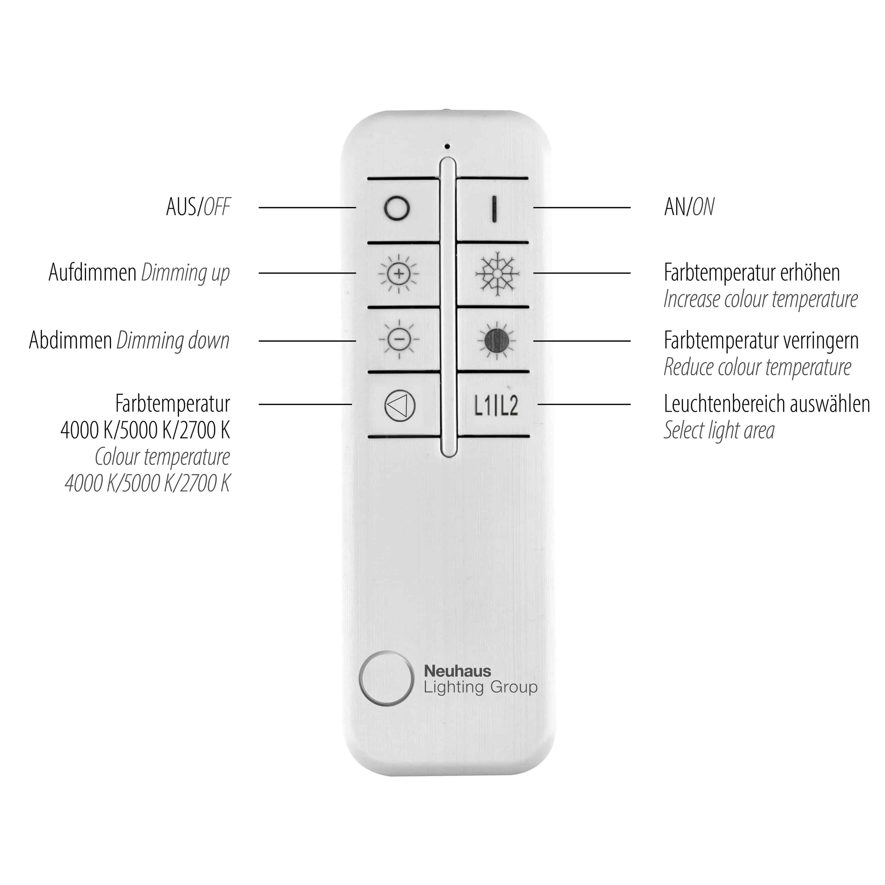 PAUL NEUHAUS LED-Deckenleuchte 6233-55 stahl, 48 W, 5000 lm, CCT