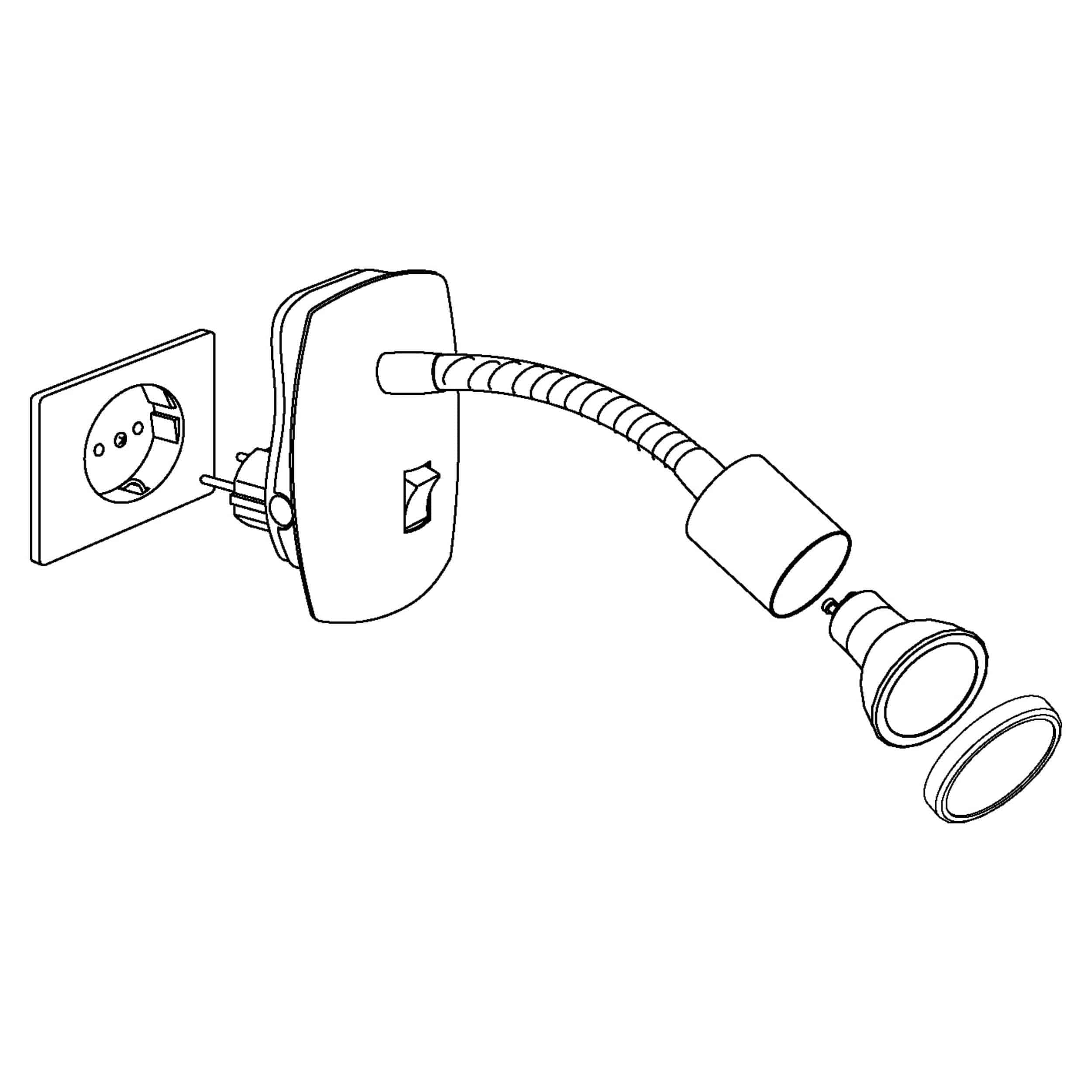 EGLO LED-Steckerspot Mini 4, 92933 nickel-matt, GU10, 2,8 W, 3000 K