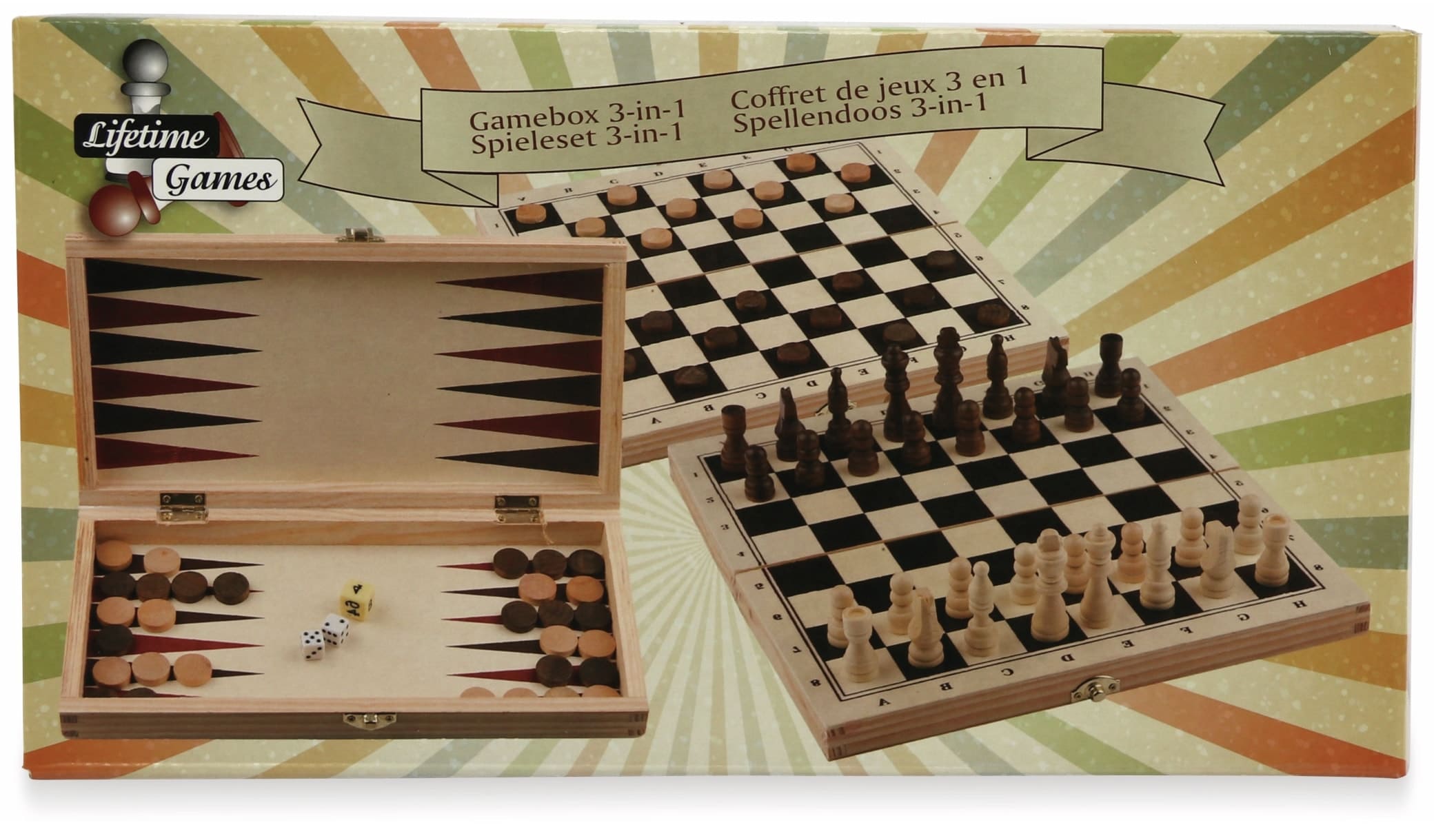 LIFETIME Spieleset 3-in-1 66-teilig