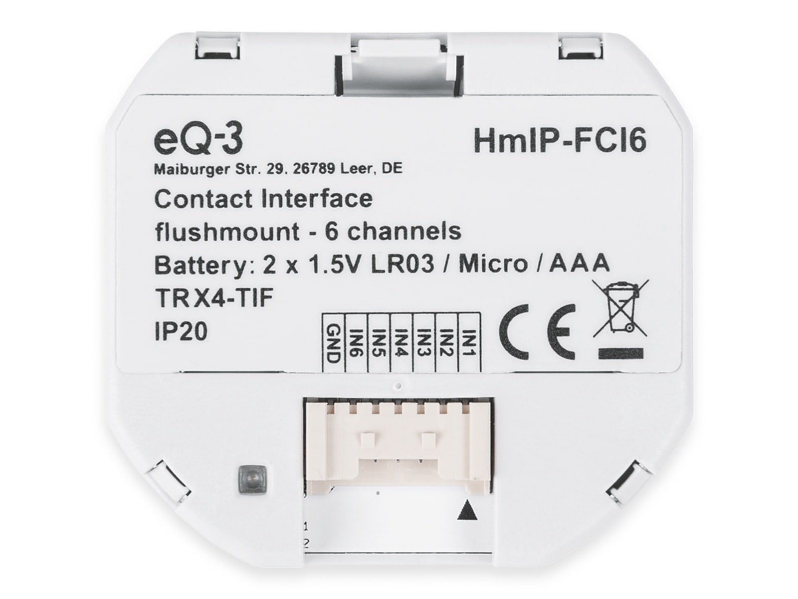 HOMEMATIC IP Smart Home 153501A0 Kontakt-Schnittstelle Unterputz, 6-fach