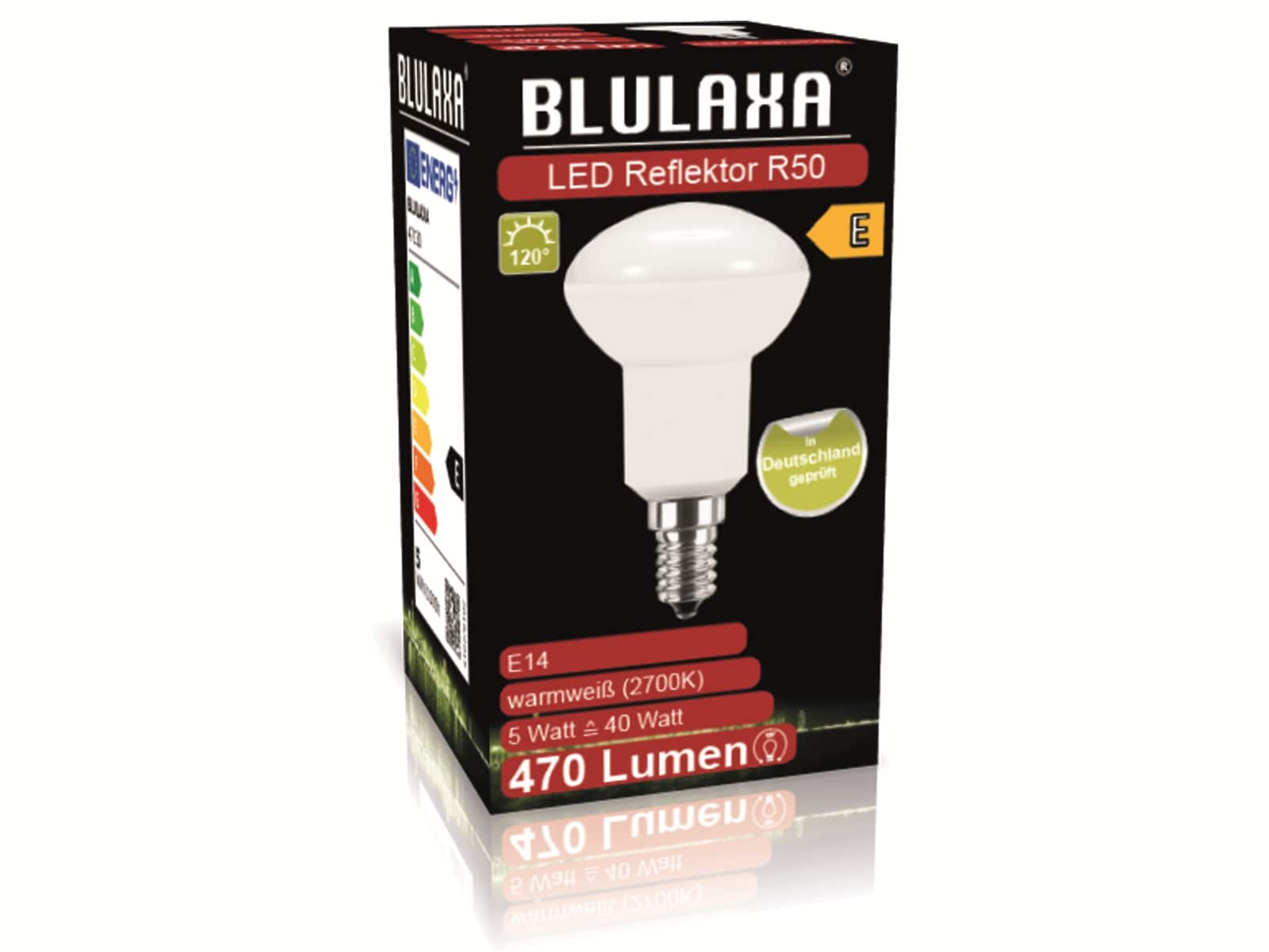 BLULAXA LED-SMD-Lampe, R50, E14, EEK: E, 5 W, 470 lm, 2700 K