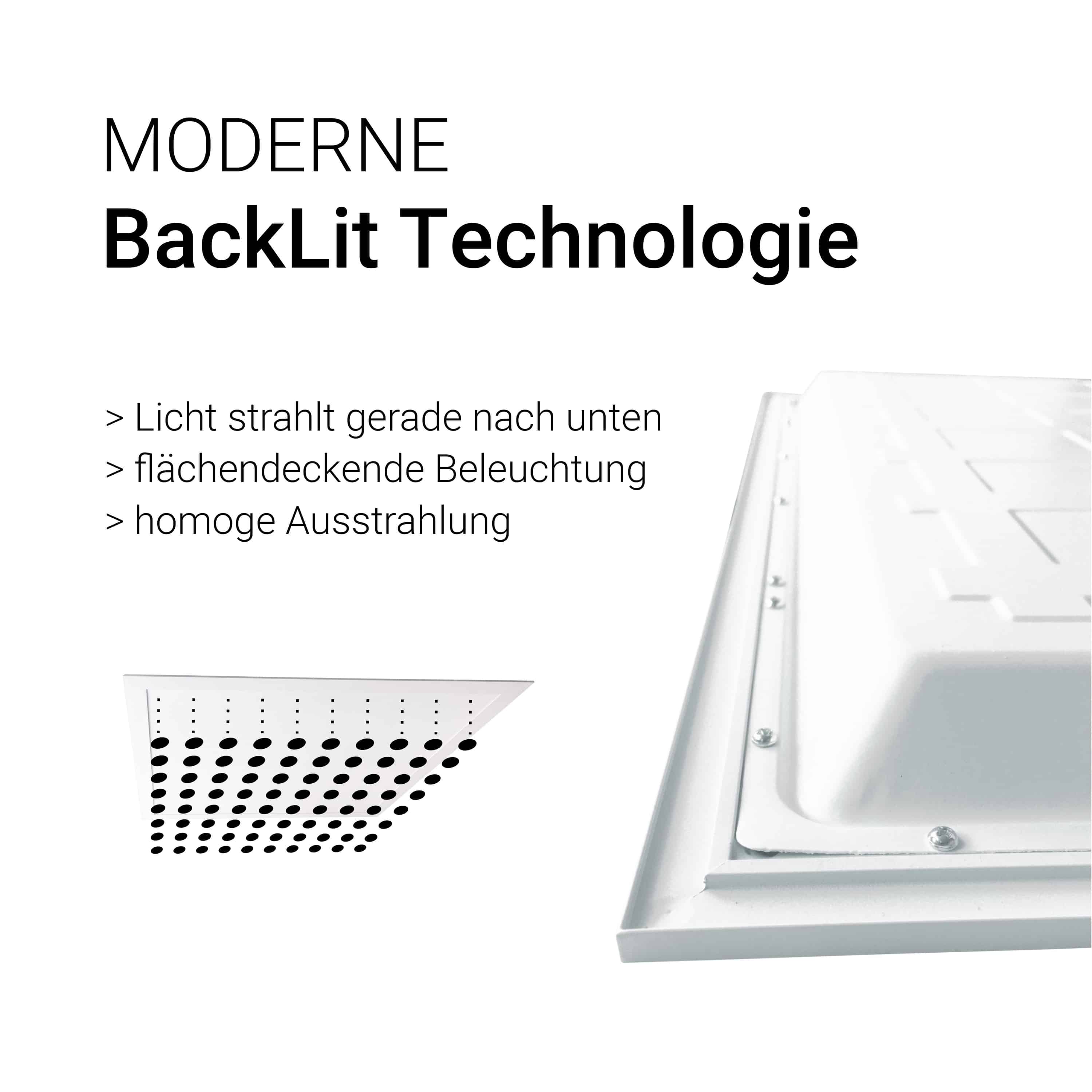 LUXULA LED-Panel, 40 W, 4400 lm, 6000 K, EEK: E, 620x620 mm, BackLit