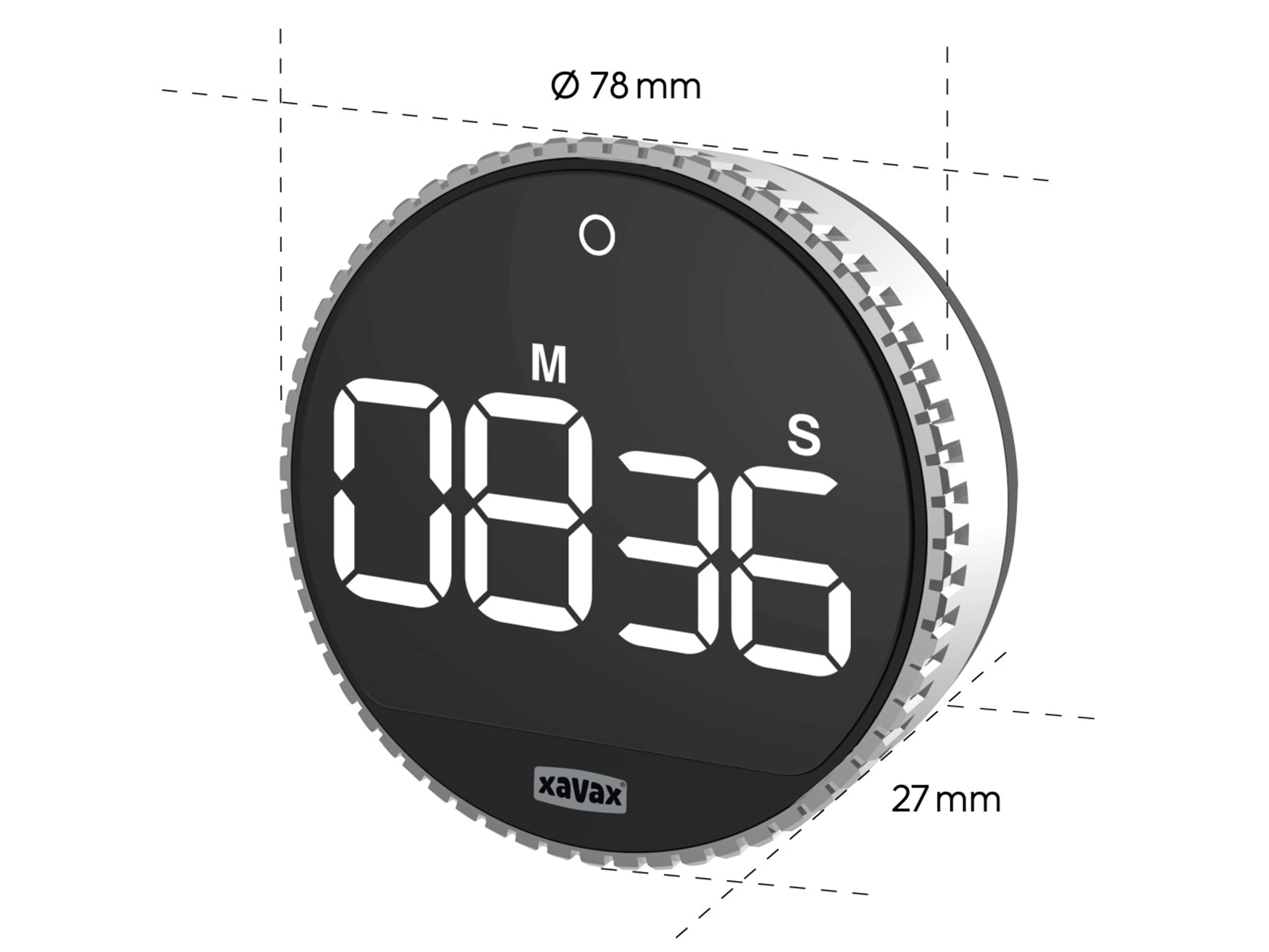 HAMA Timer Rotation digital, silber/schwarz