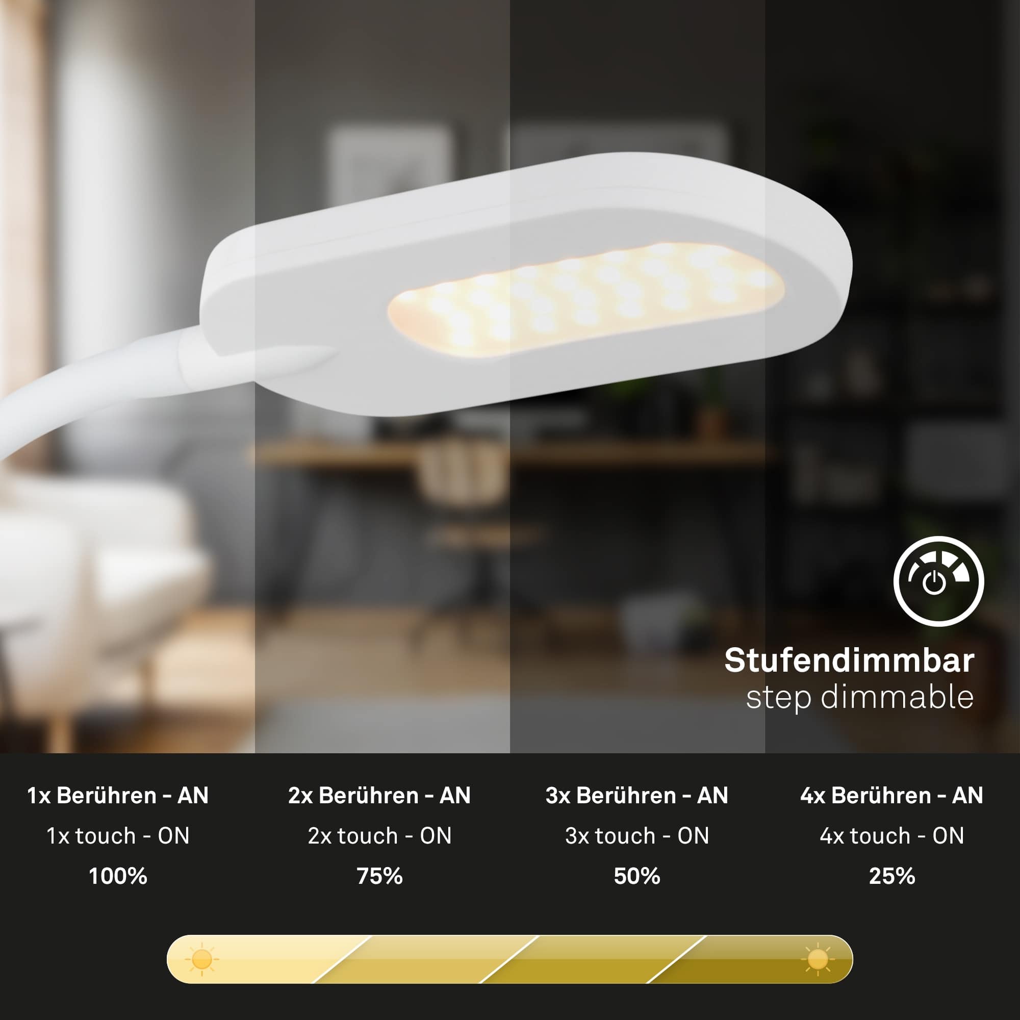 BRILONER LED-Wandleuchte 2177016 weiß, 6W, 650lm, 3000K