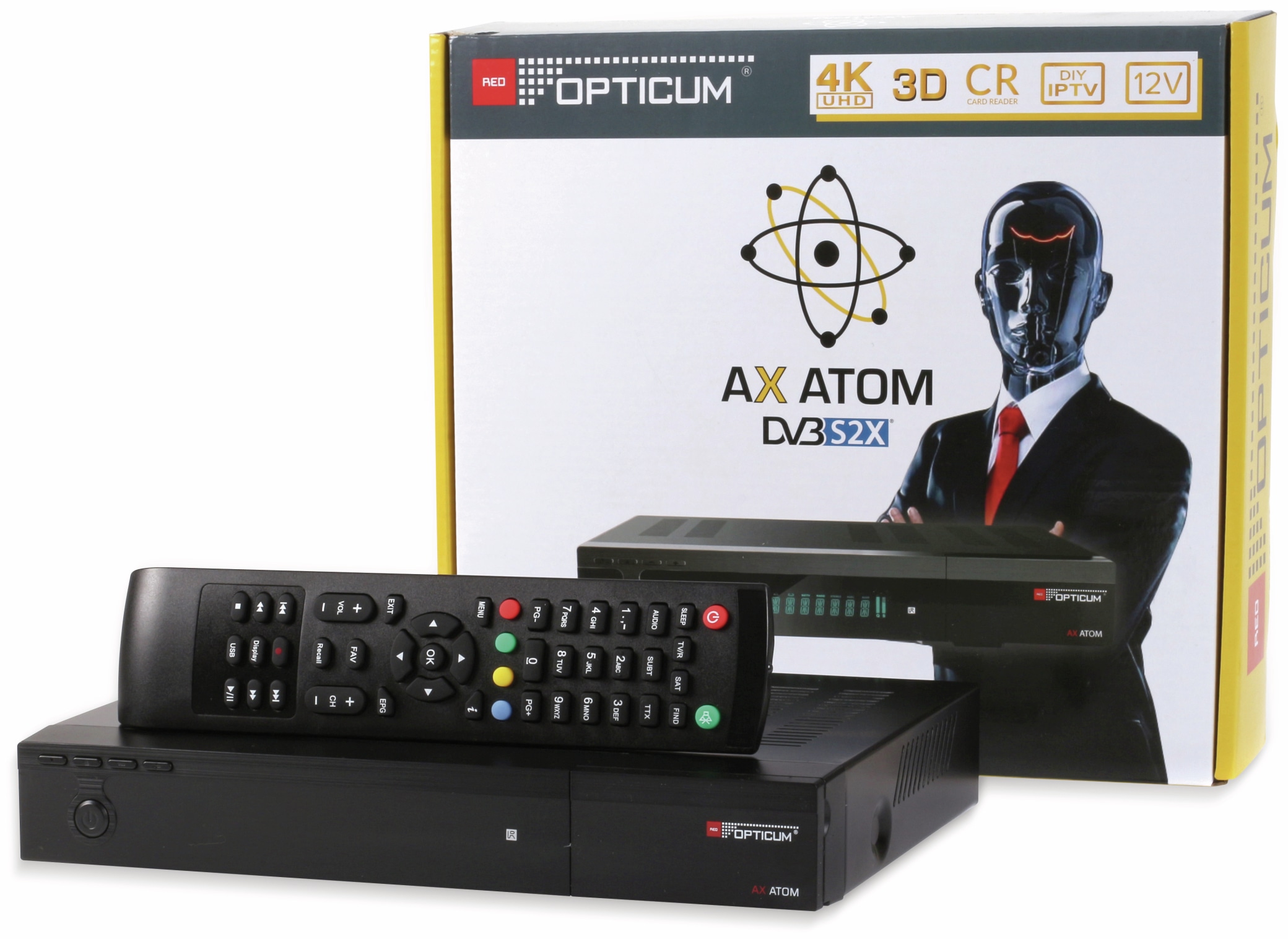 Red Opticum DVB-S2 HDTV-Receiver 4K, AX ATOM