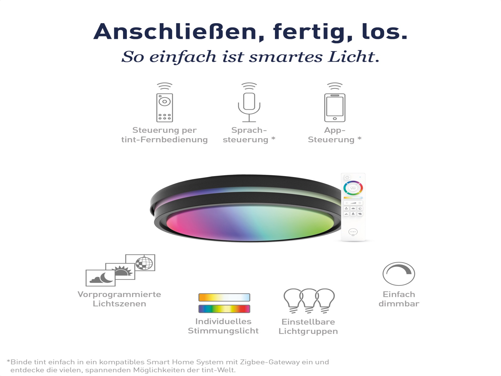 TINT Müller-Licht LED-Deckenleuchte, Kea, Ø 42 cm, RGB