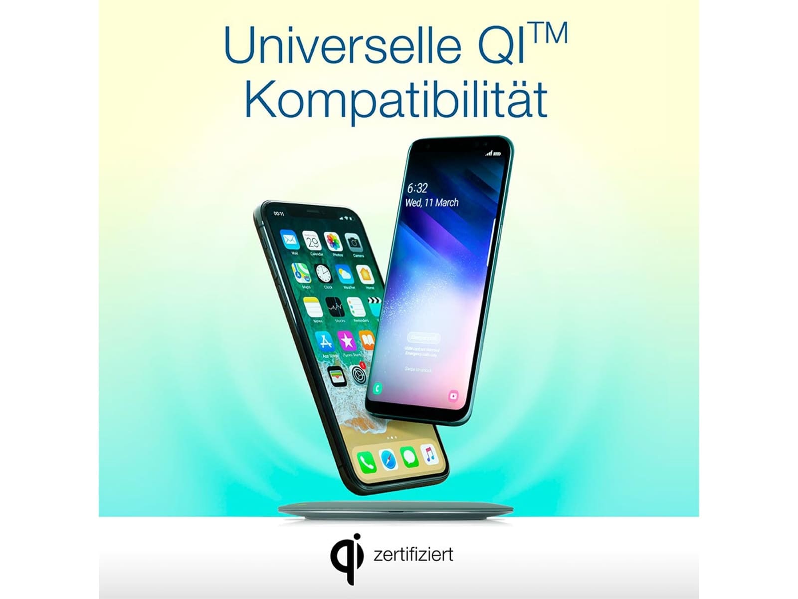 GP Drahtloses QI Ladegerät QP1A 15 W, grau