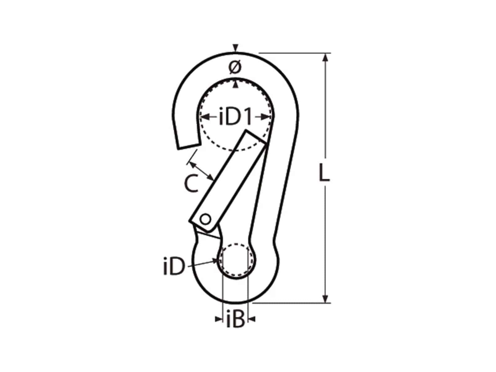 MARINETECH Karabinerhaken Aluminium, silber, 8x80 mm