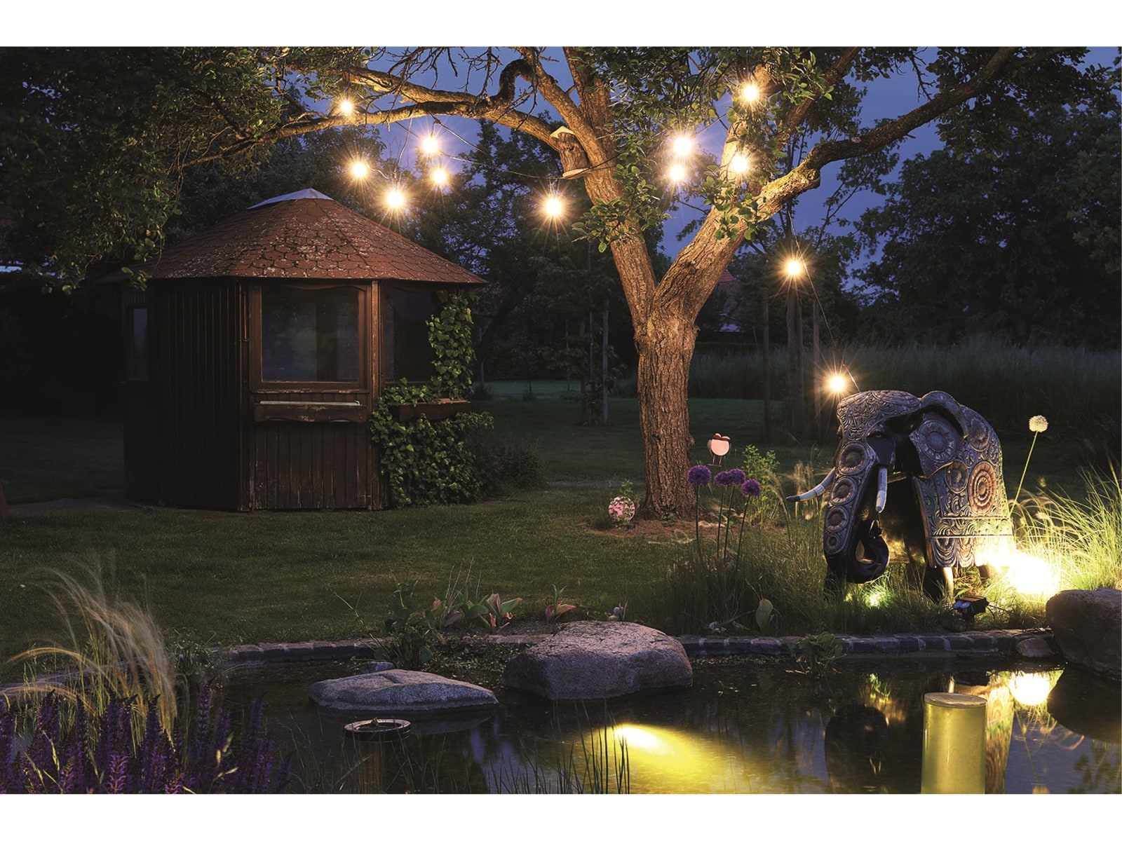 CHILITEC Biergarten-Lichterkette, 12,5m, 15x Filamentlampe