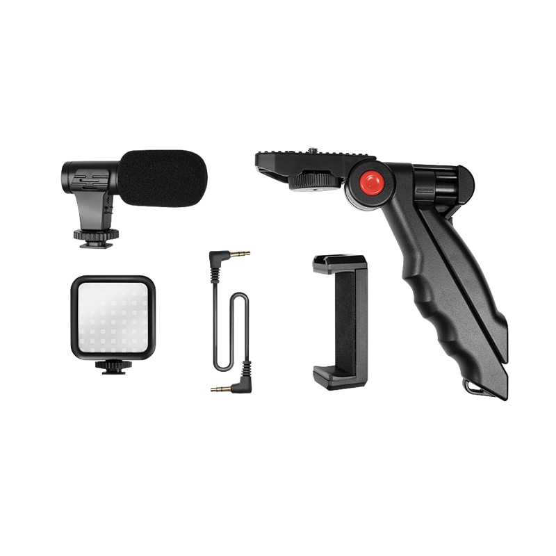 LOGILINK Vlogger-Kit AA0157, mit LED-Licht, Mikrofon u. Stativ