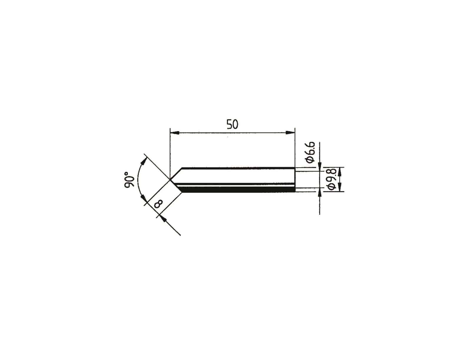 ERSA Lötspitze, 0832MDLF/SB, meißelförmig, gerade, 9,80 mm