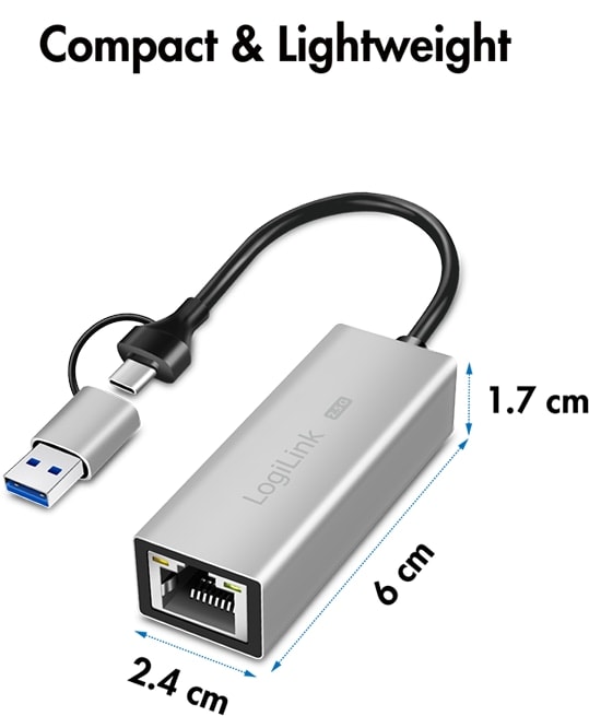 LOGILINK Netzwerkadapter UA0422 USB-A/-C 2,5G