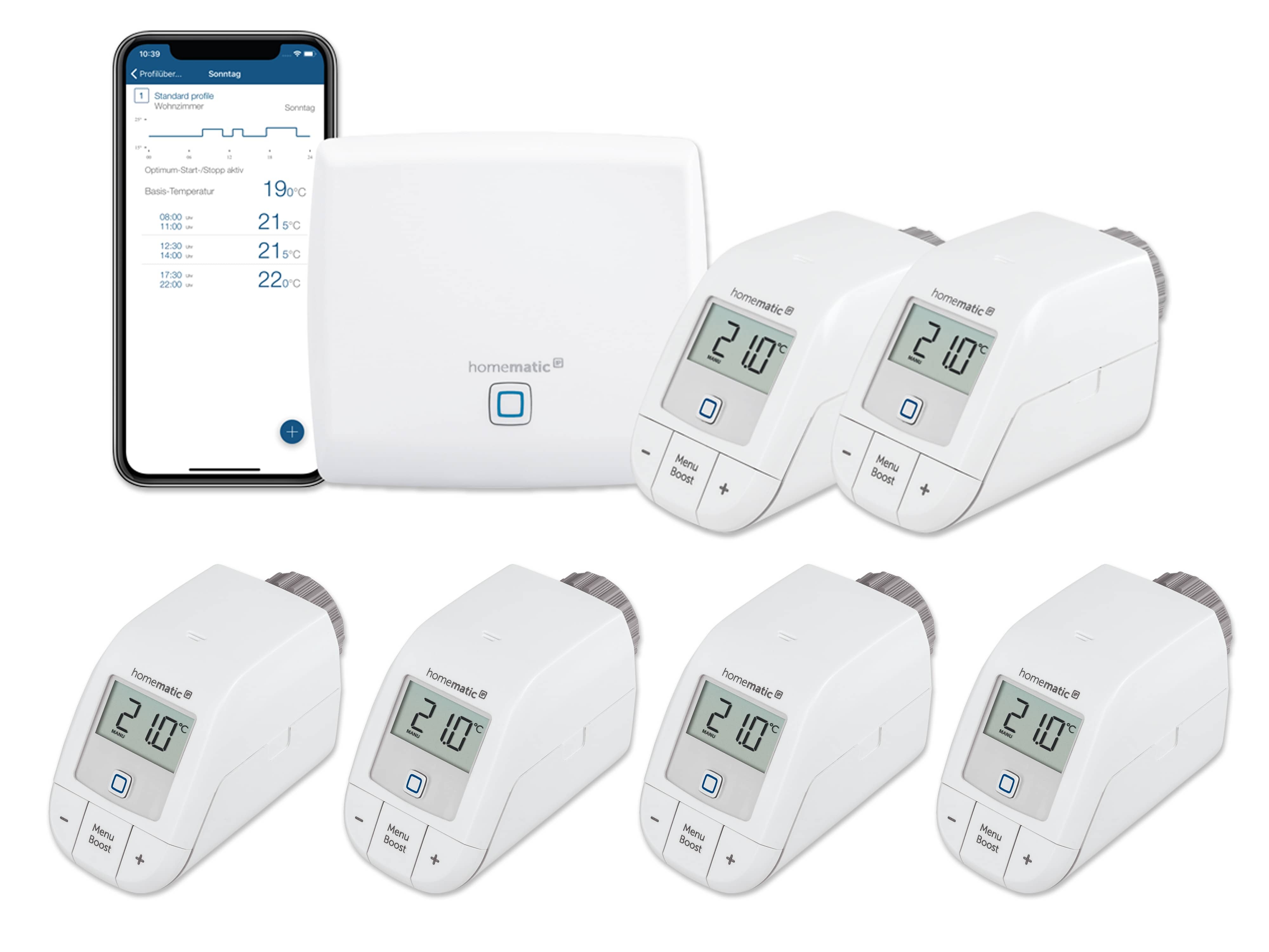 HOMEMATIC IP Starterset Heizen +4x Thermostat Basic